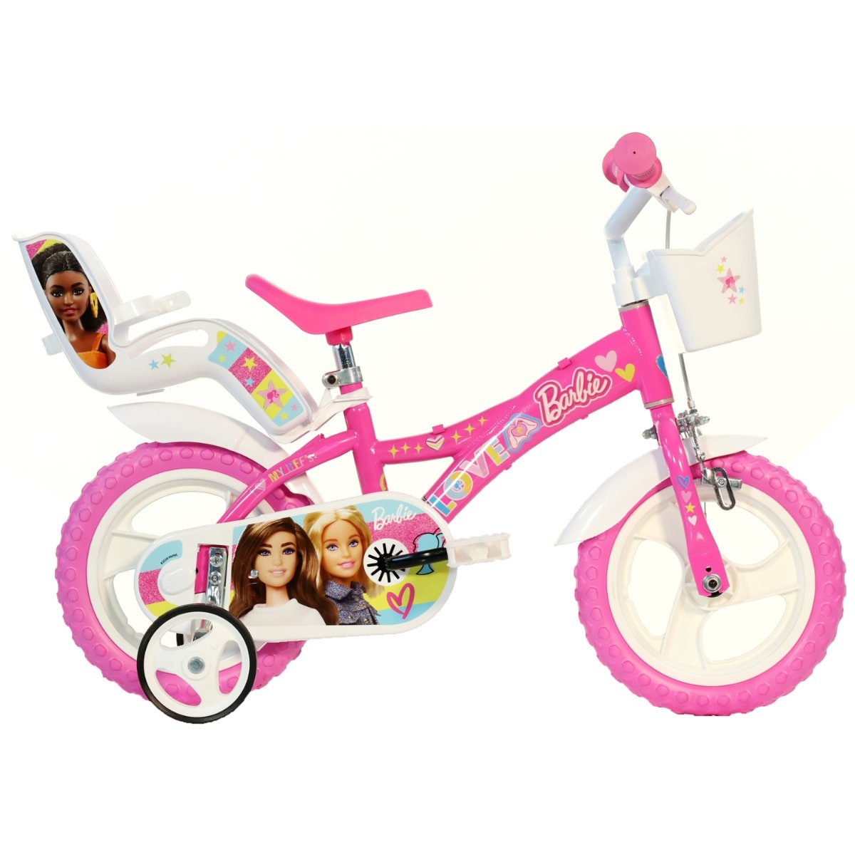 Dino Bikes Barbie 12" Kids Pedal Powered Bike - Pink