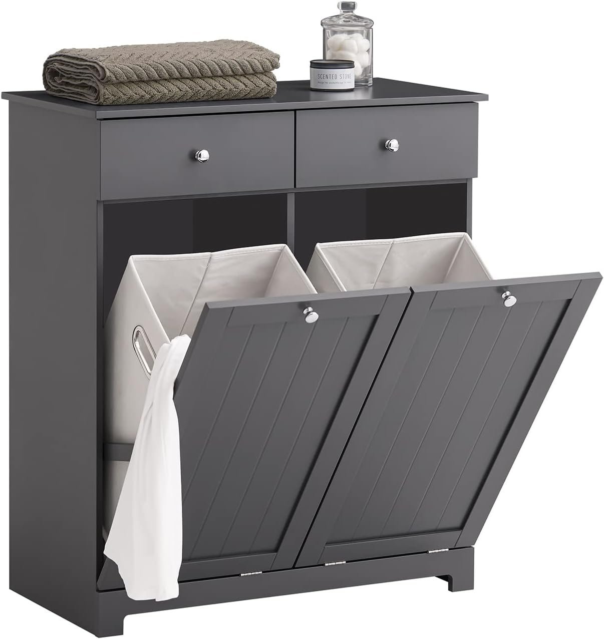 SoBuy 2 Drawer 2 Door Bathroom Storage Cabinet - Dark Grey
