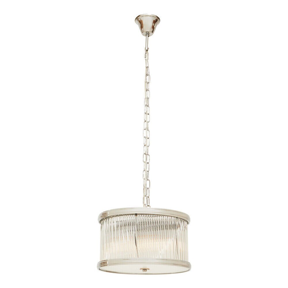 Orsina 5 Bulb Metal And Glass Pendant Light - Silver