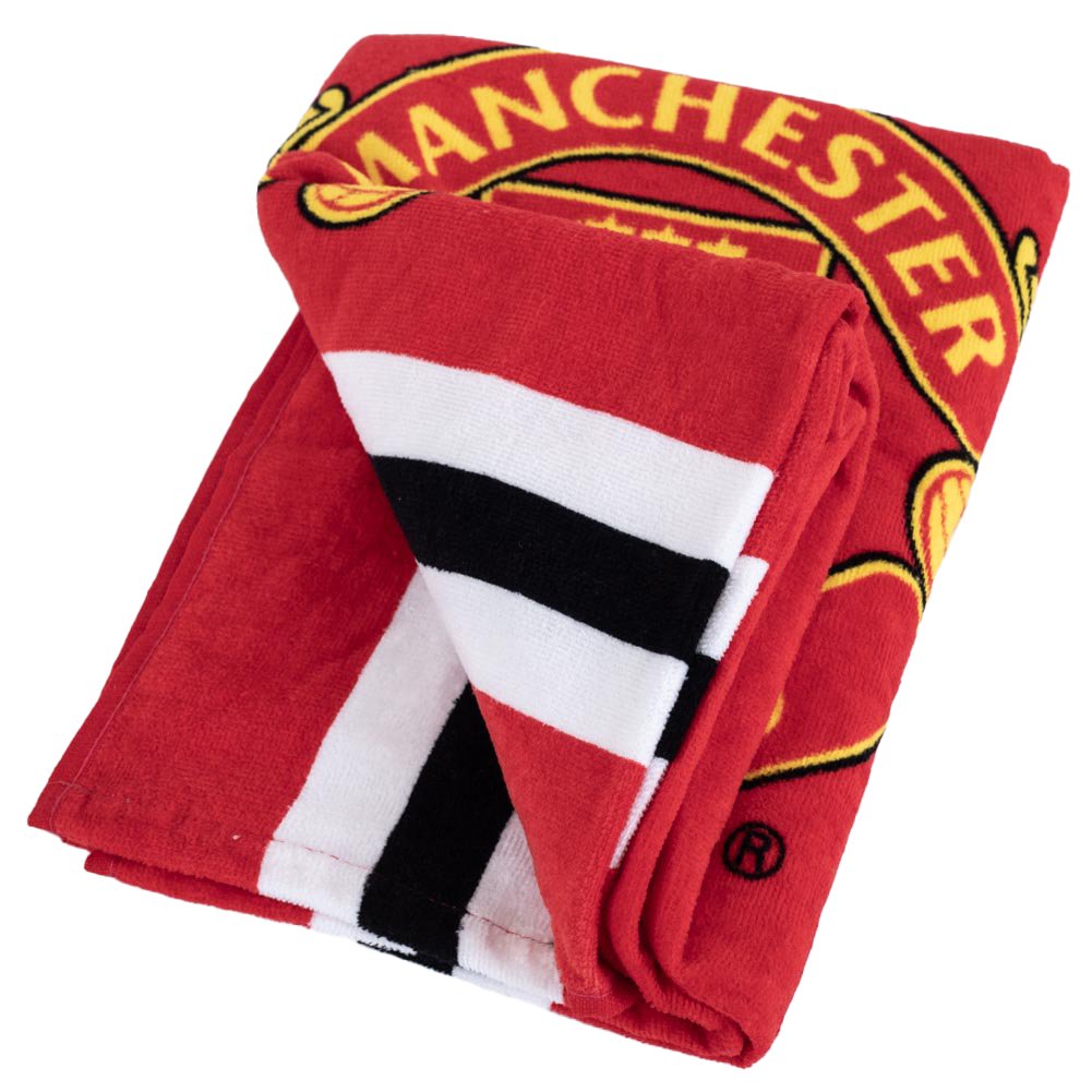 Manchester United FC Core Stripe Beach Towel - Red & White