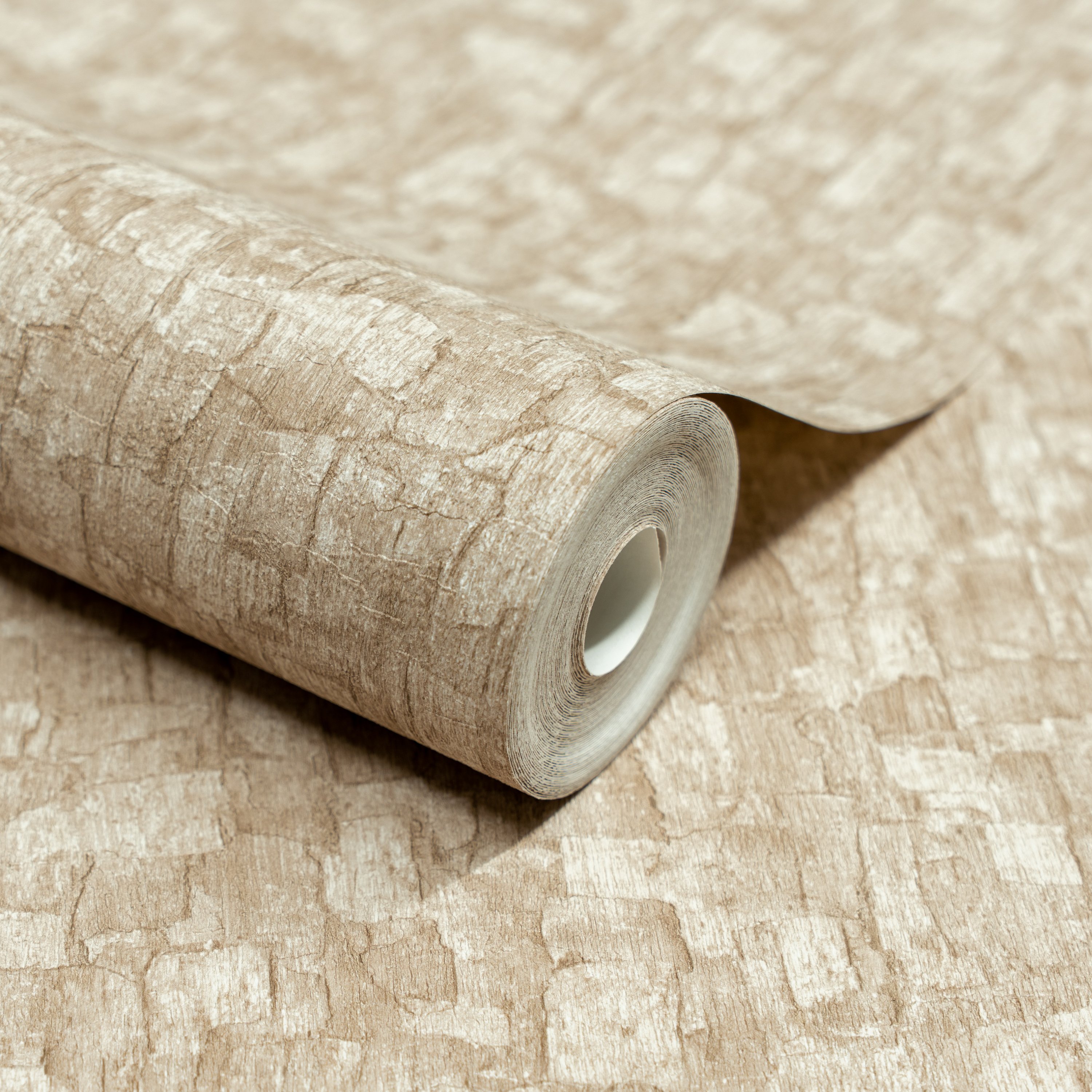 Grandeco Boutique Azobe Cork Effect Embossed Wallpaper - Neutral