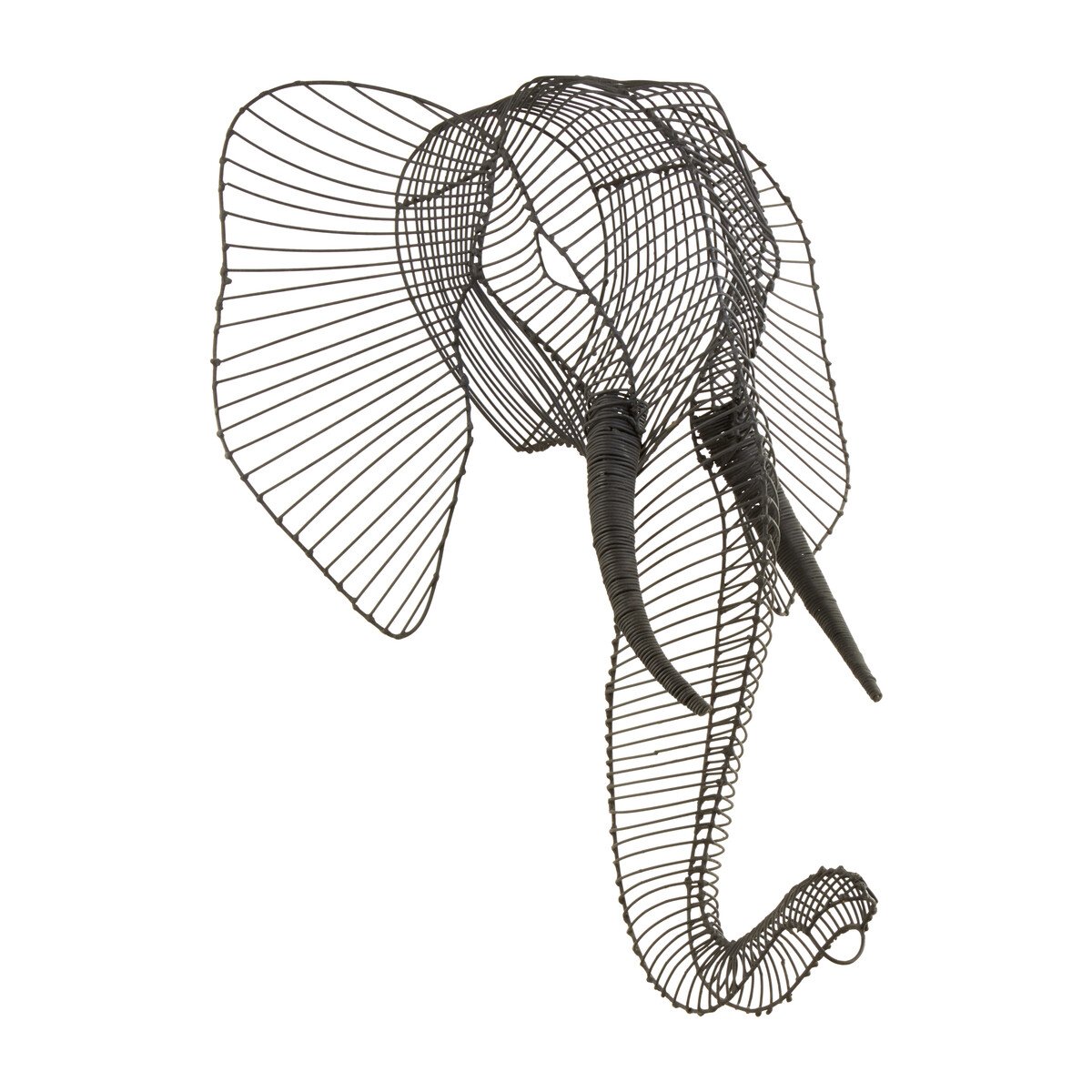 Orsina Zania Wire Elephant Head Sculpture Wall Art - Black