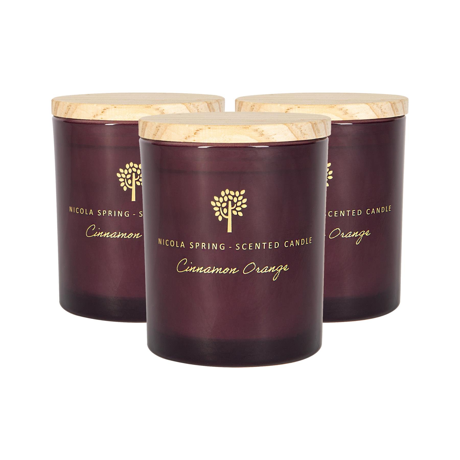 Nicola Spring 130ml Soy Wax Scented Candles Pack of 3 - Cinnamon & Orange