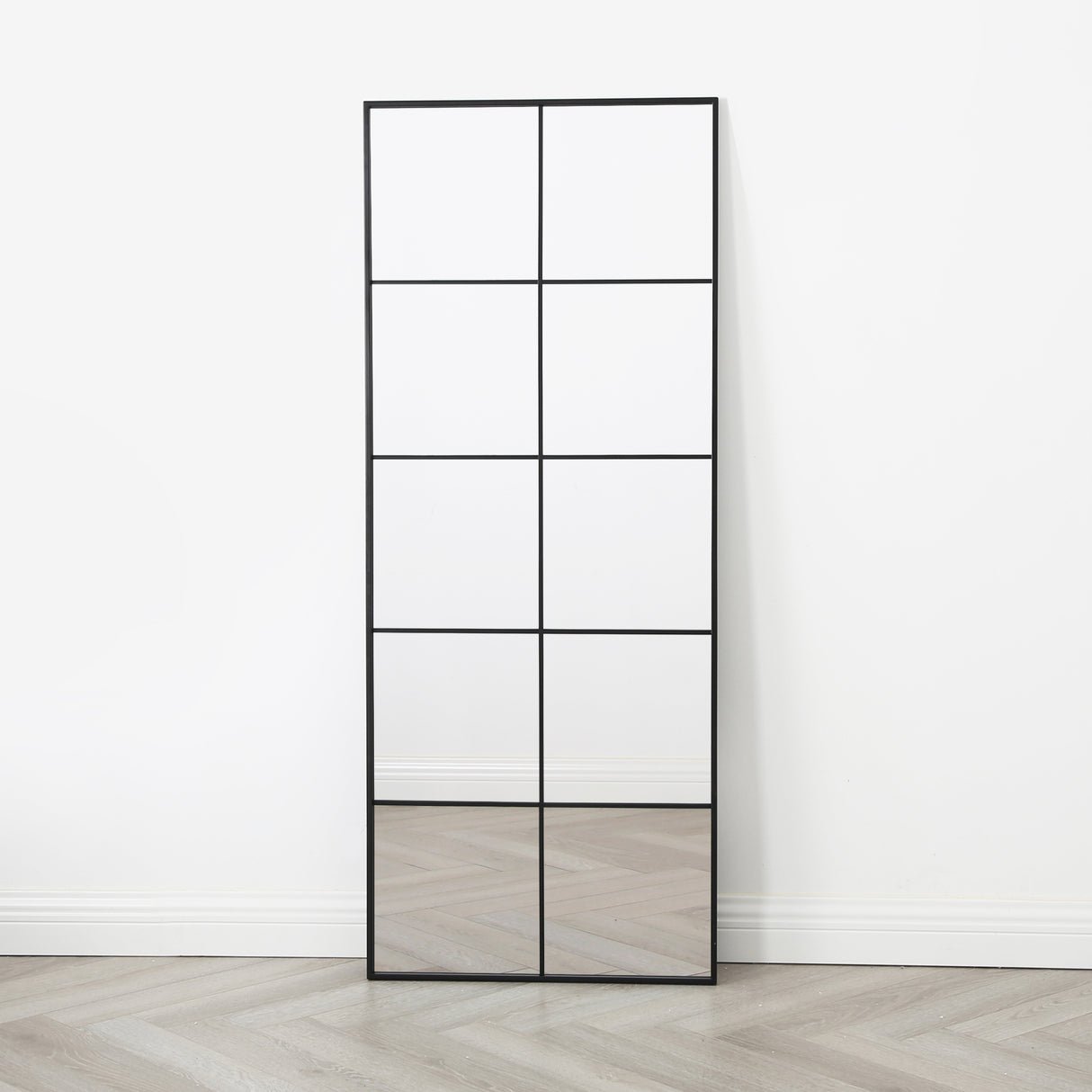 HomeGardenDirect Aion Rectangular Framed Window Mirror 150x60cm - Black