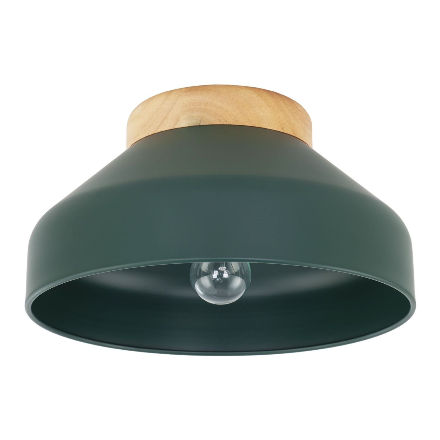 Happy Homewares Dark Green Chic Scandinavian Semi Flush Ceiling Light - 30cm