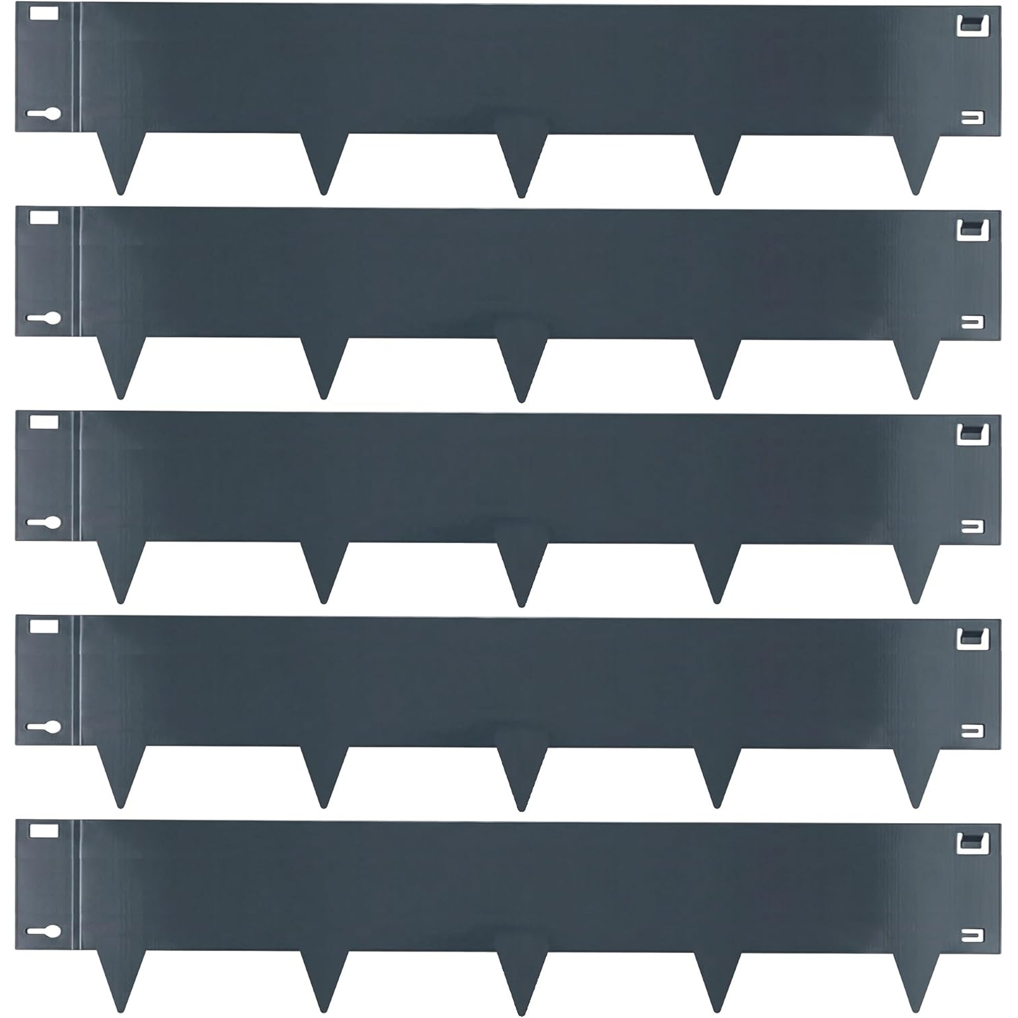 Greenera 5m x 16cm Galvanised Steel Lawn Edging Garden Border - Grey