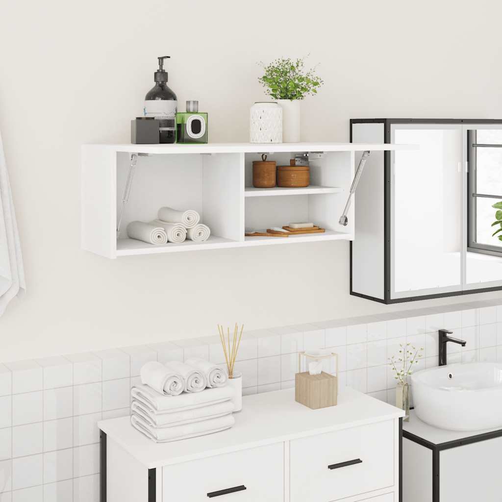 Walplus Engineered Wood Bathroom Wall Cabinet - White - 80 x 25 x 30 cm
