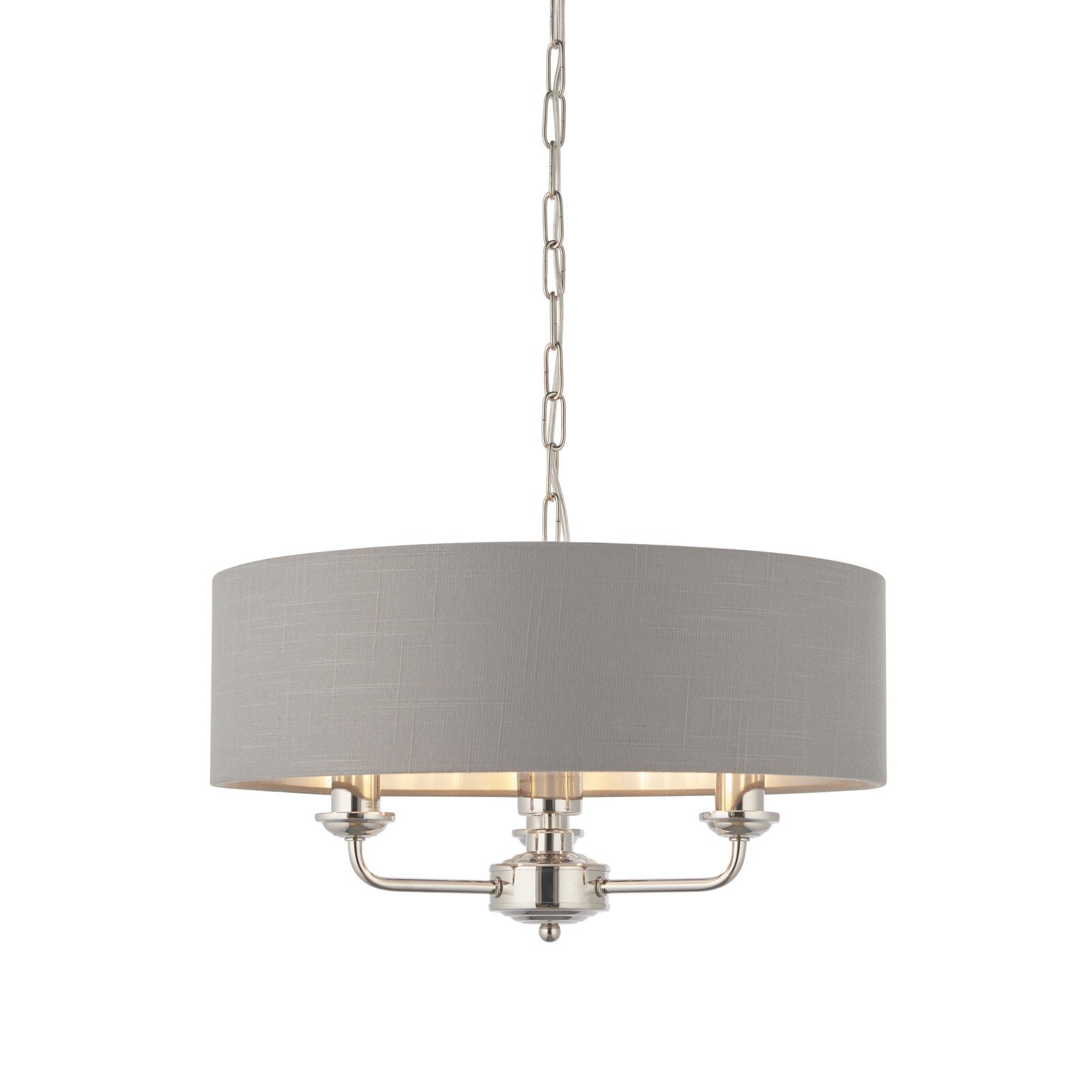 Loops Direct 3-Light Pendant Light - Nickel and Charcoal 35-120cm Drop