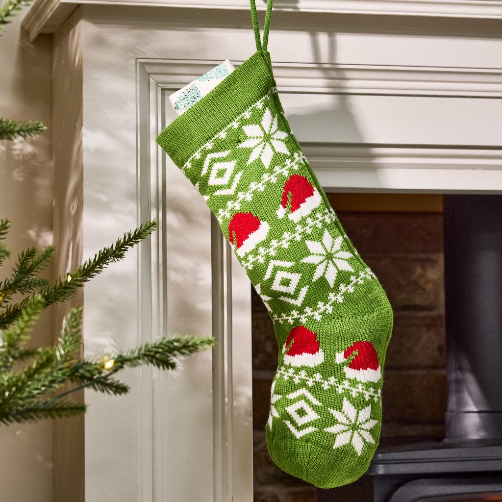 Dibor Knitted Christmas Stocking - Green