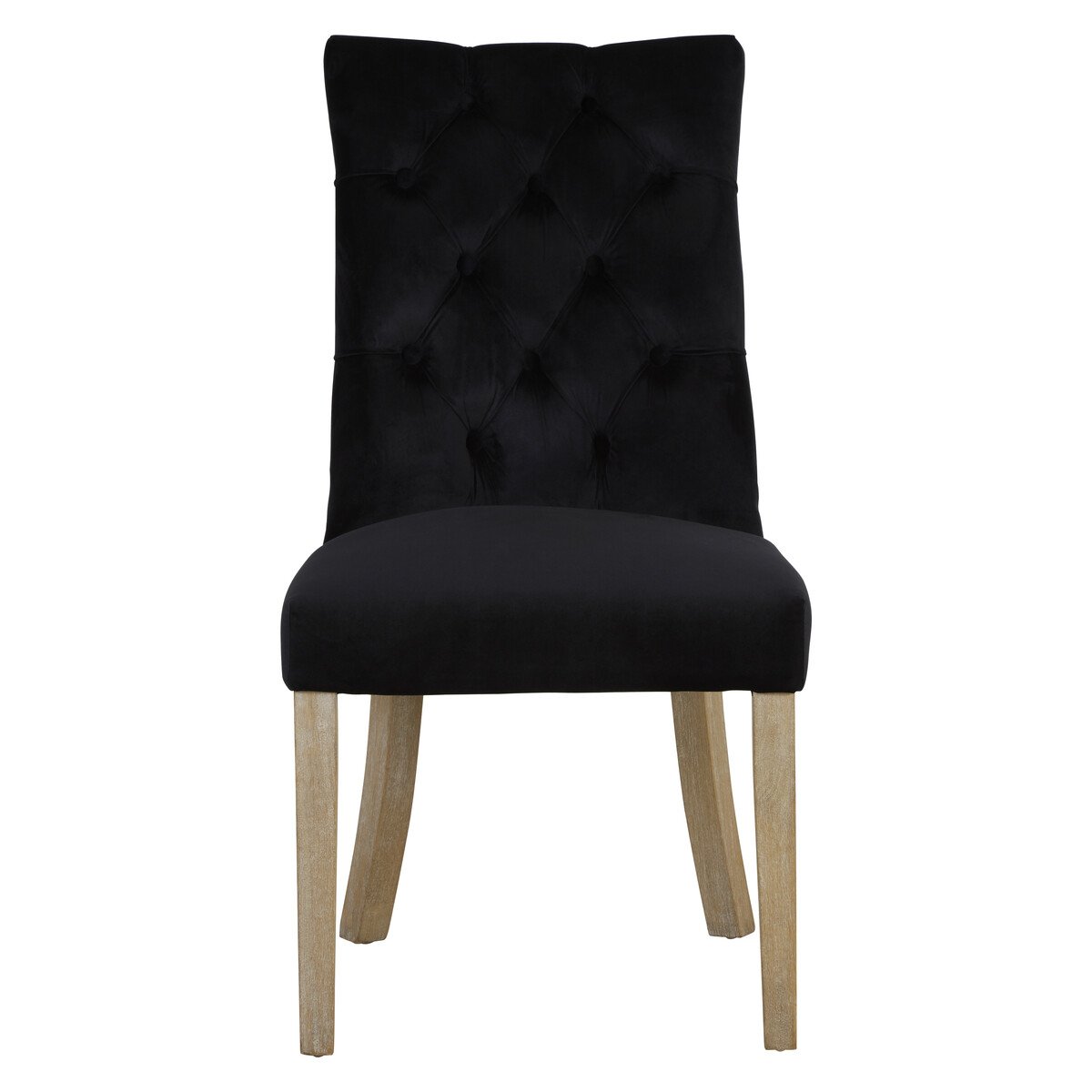 Orsina Kensington Townhouse Velvet Button Tufted Dining Chair – Black
