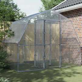Walplus Galvanised Steel Bird Cage with Door - Silver - 285 x 195 x 230 cm