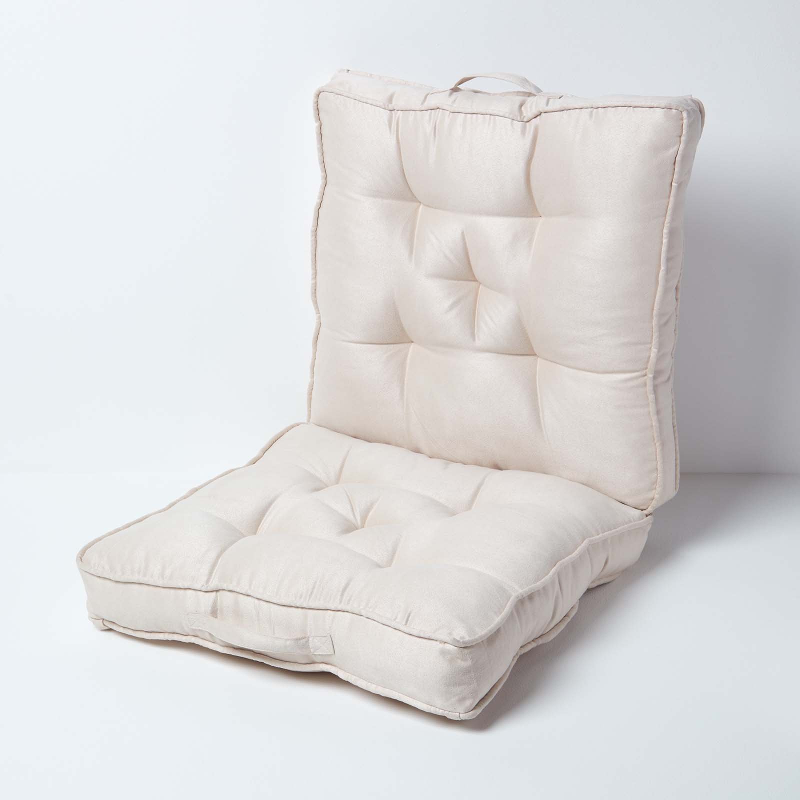 Homescapes Faux Suede Travel Support Booster Cushion - Cream