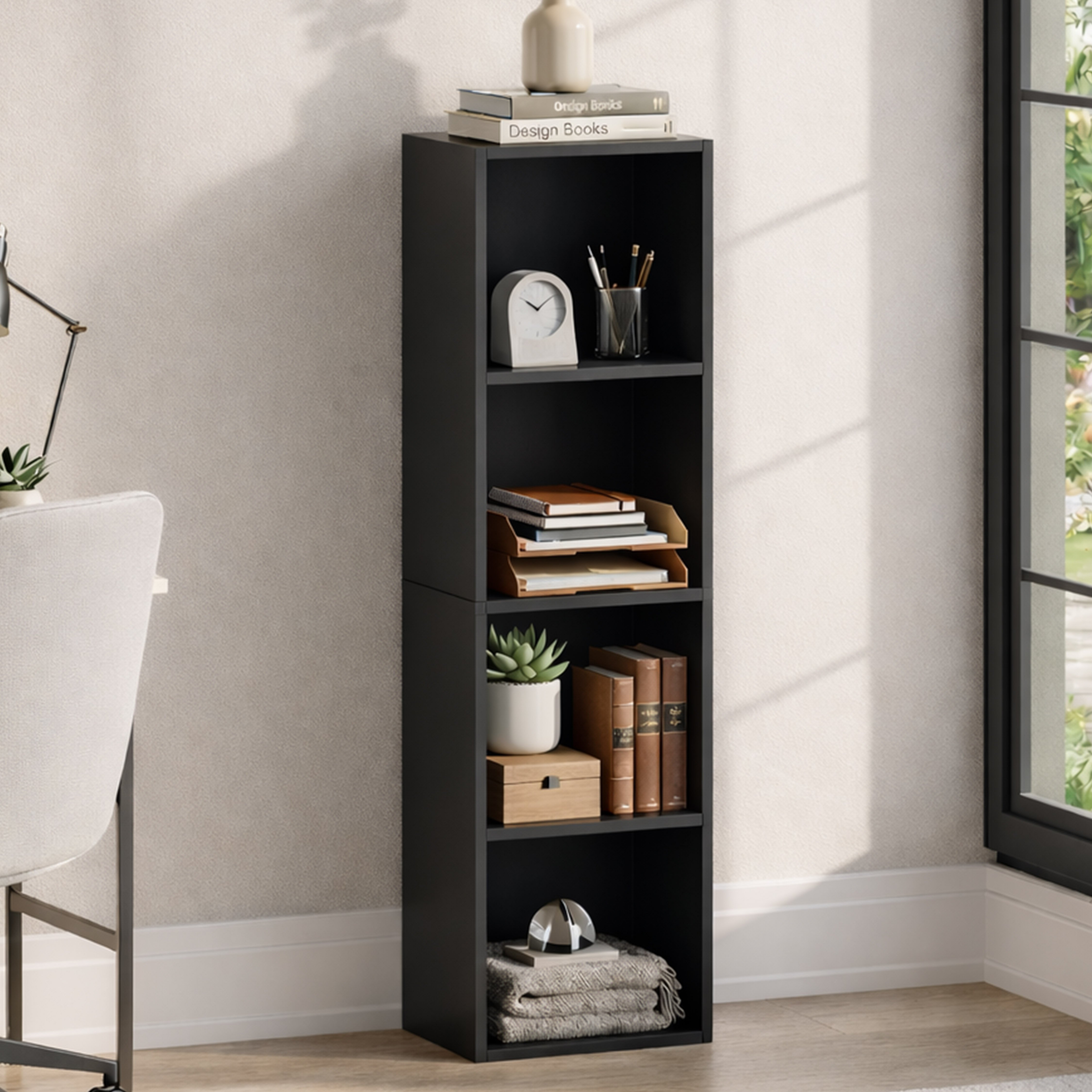 Vida Designs Oxford 4 Tier Cube Bookcase - Black