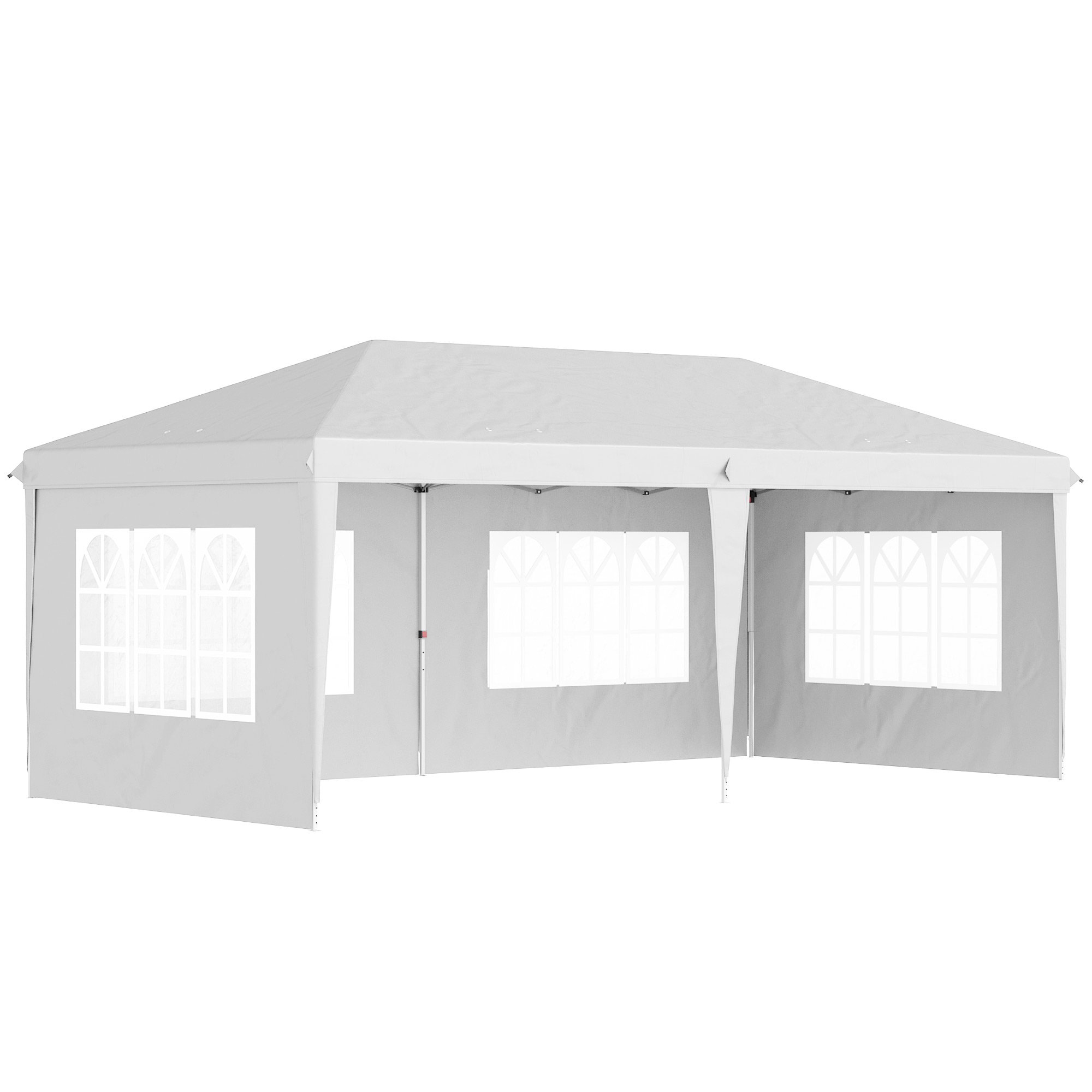 Outsunny 3 x 6m 4 Window Height Adjustable Pop Up Gazebo – White
