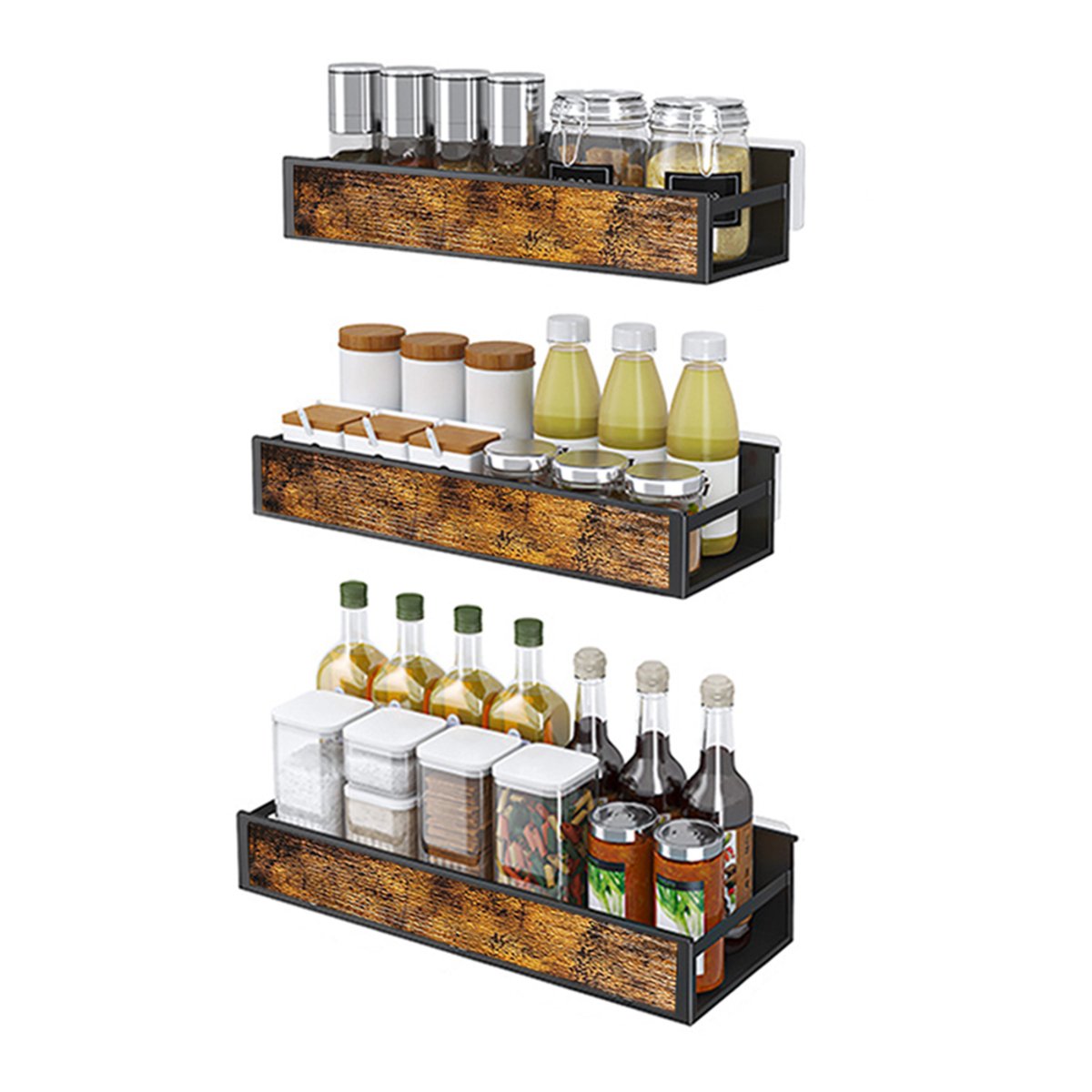 Living and Home 3 Piece Wall Mount Spice Rack