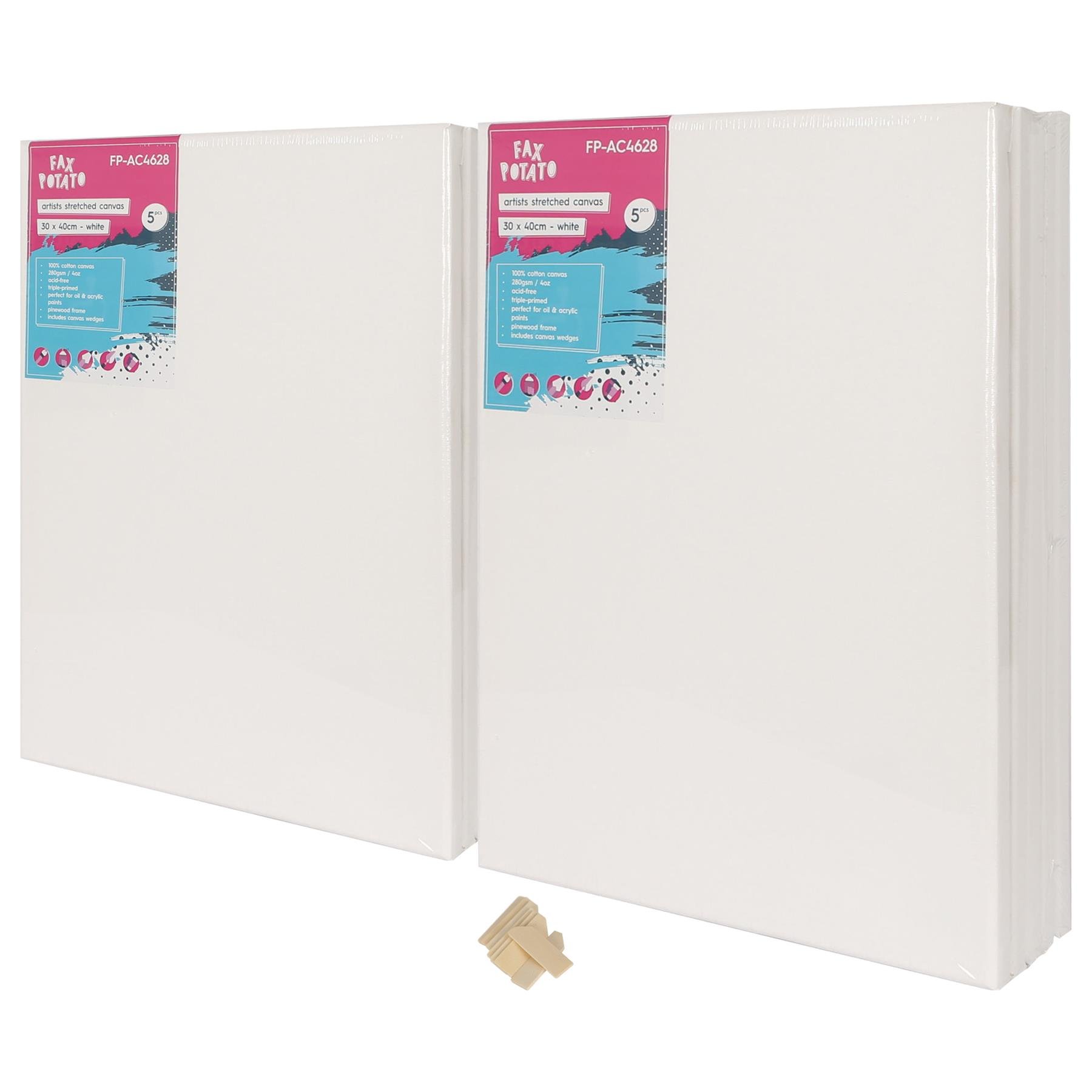 Fax Potato Stretched Canvas with Wooden Wedges 12" x 16" - Pack of 10