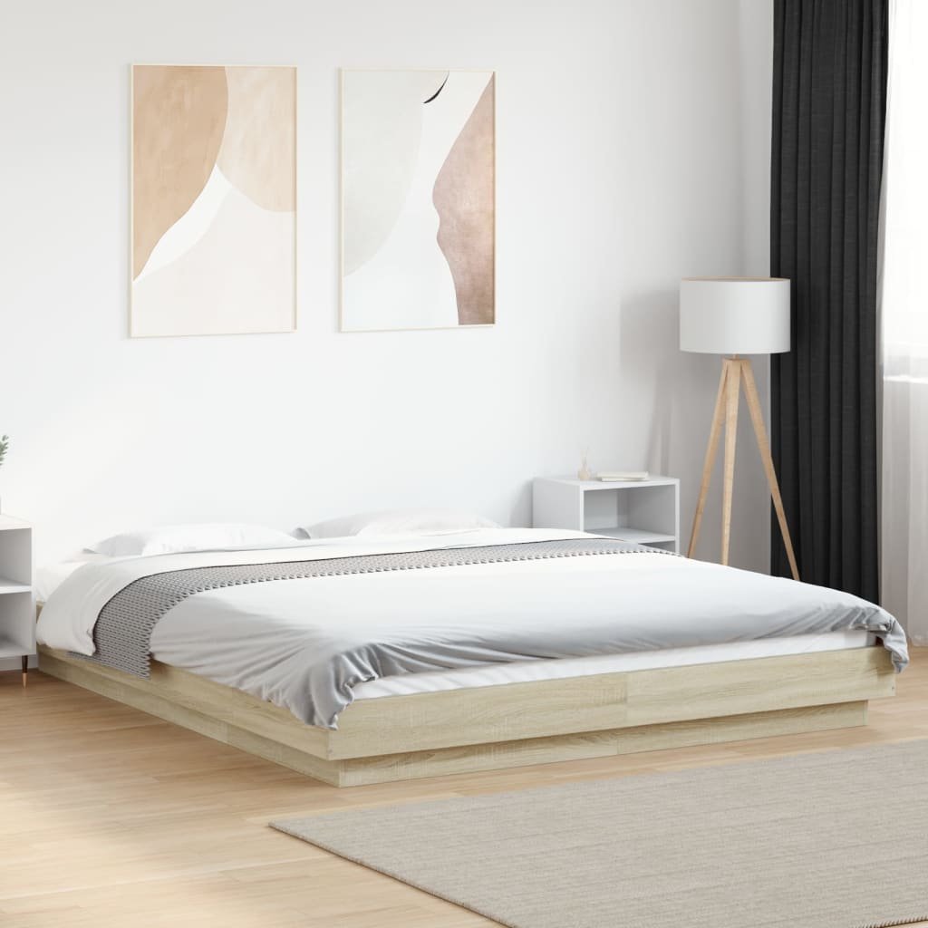Walplus Pine Single Headboard Bed Frame Wooden Slats Slatted Base - White