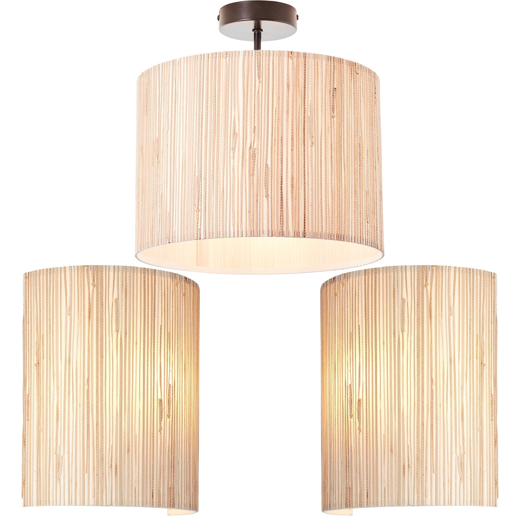 Loops Direct Fabric Steel and Glass Lamps Bundle - Black/Gold
