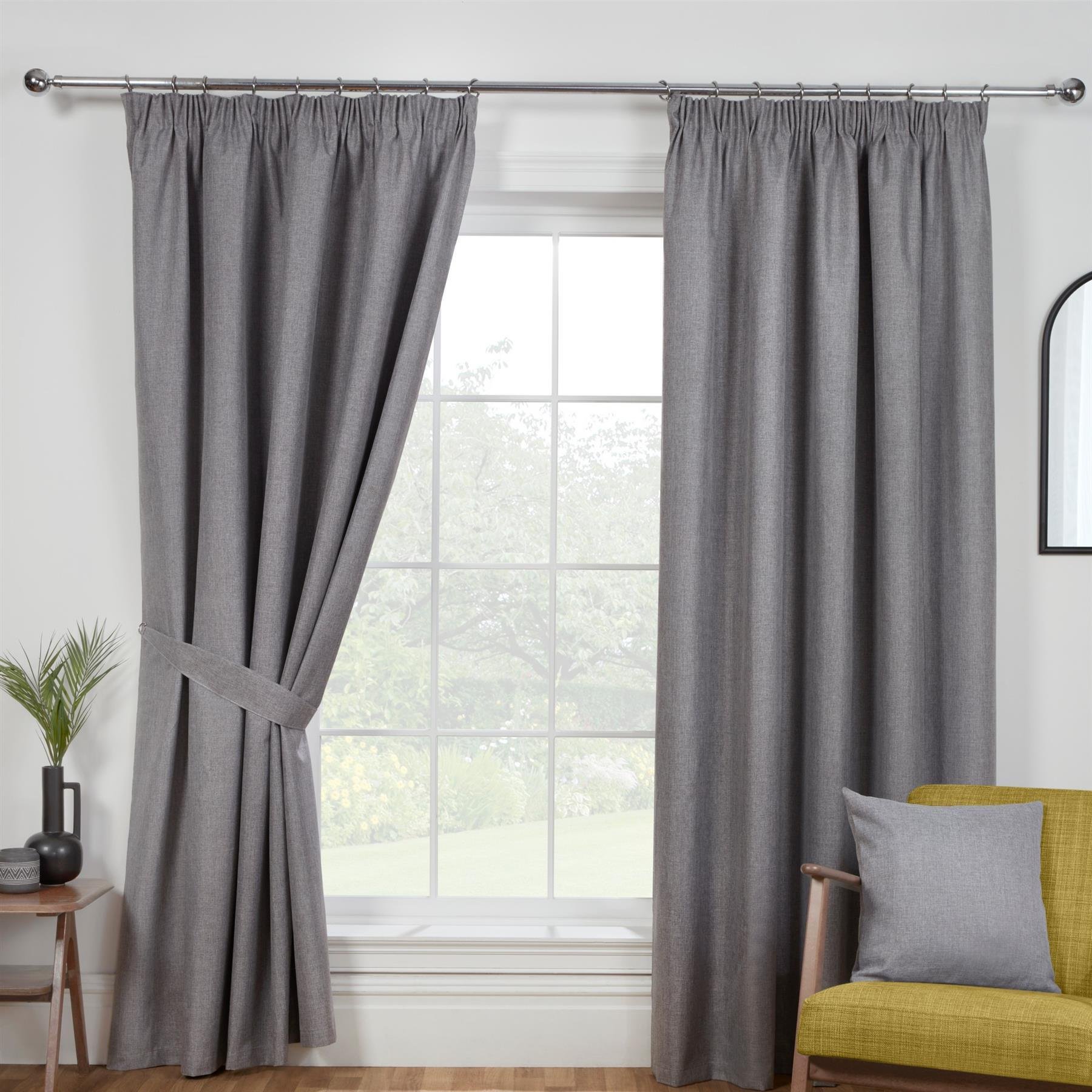 Sundour Eclipse Pencil Pleat Curtains - Pewter - 117 x 137cm