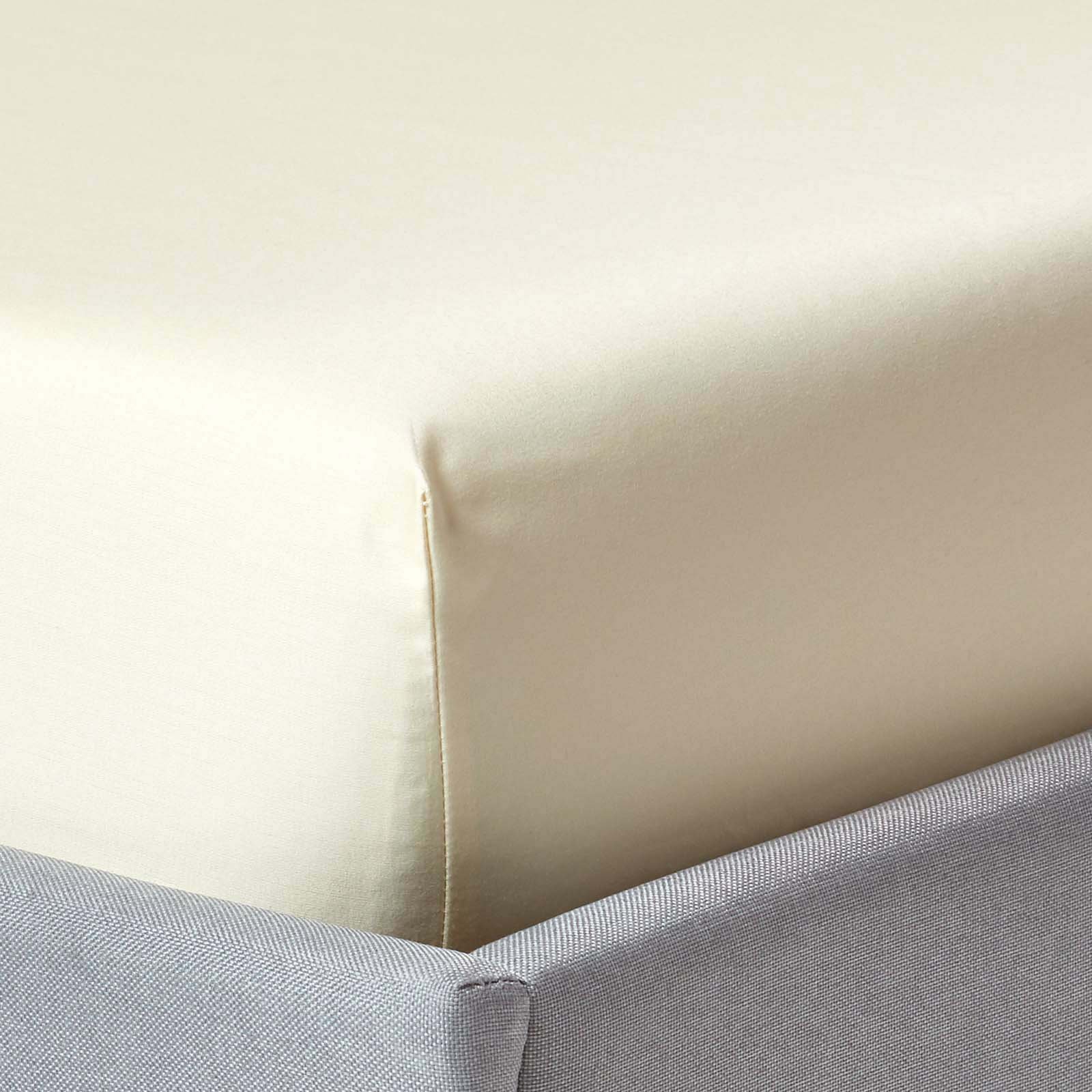 Homescapes Egyptian Cotton Cream Sateen Deep Fitted Sheet - Single