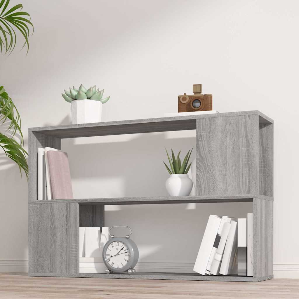 Walplus Engineered Wood Book Cabinet - Grey and Oak - 100 x 24 x 63 cm
