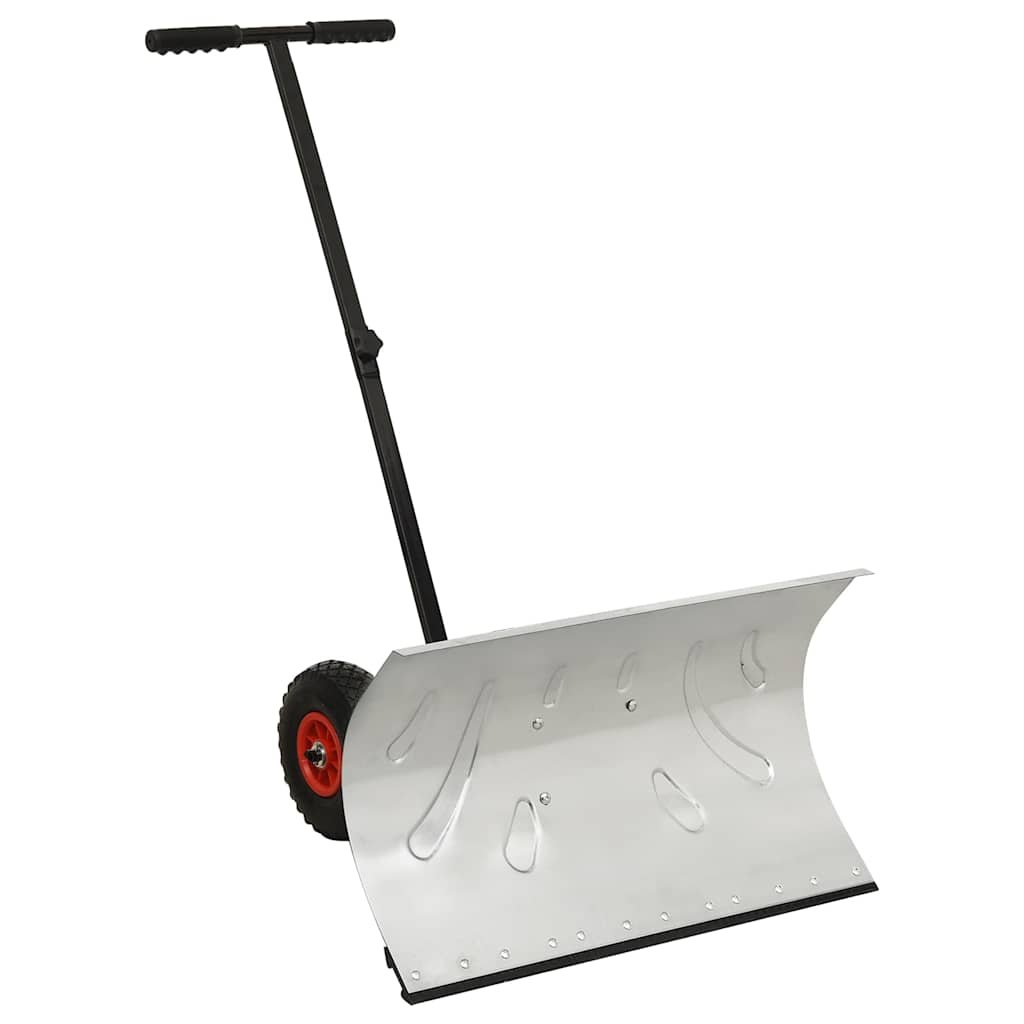 Walplus Manual Snow Shovel with Wheels - Silver - 74 x 46 cm