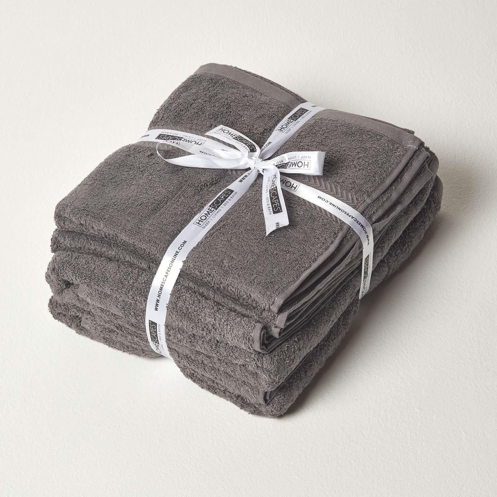 Homescapes Egyptian Cotton 500 gsm 4 Piece Towel Bale Set - Slate