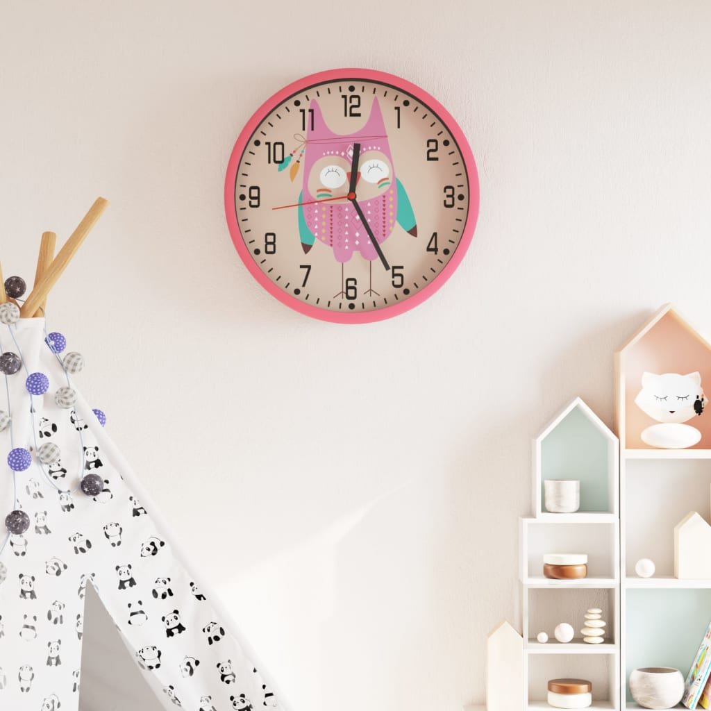 Walplus Glass Wall Clock - Pink