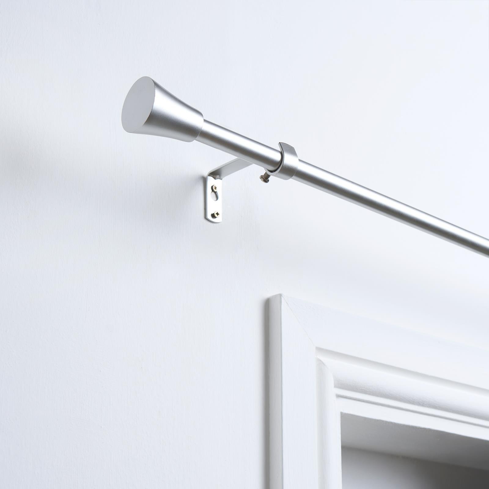 OHS 16mm Trumpet Extendable Curtain Pole 70-120cm - Silver