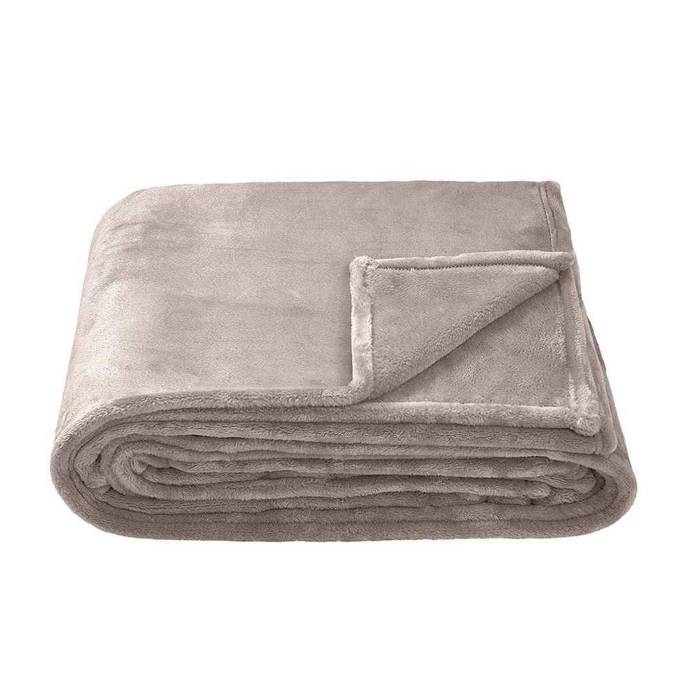 Brand Lab Fleece Plain Silver Grey Blanket - 200cm x 150cm