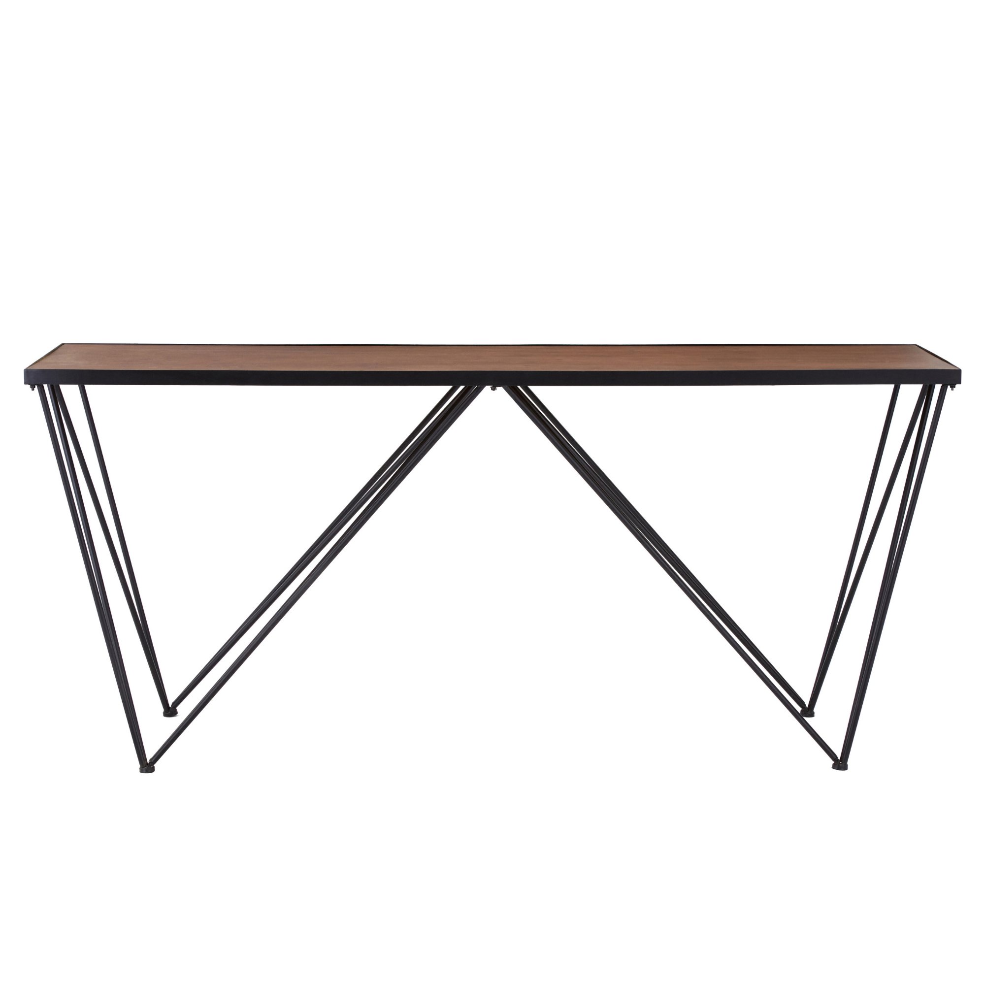 Orsina New Foundry Lattice-Effect Legs Console Table – Black and Brown