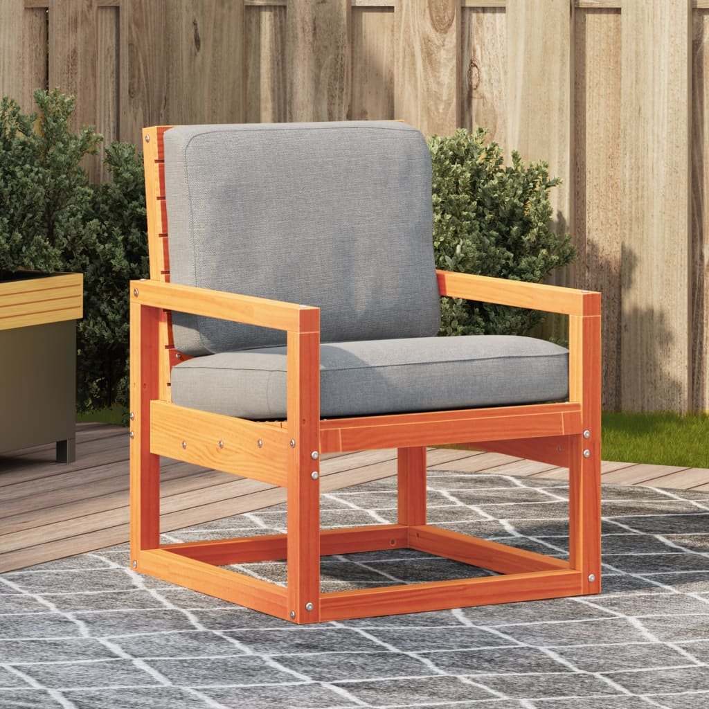 Walplus Wood Garden Chair - Wax Brown - 57.5 x 63 x 76 cm