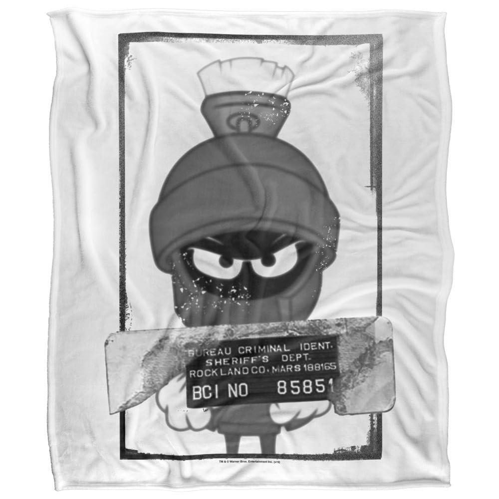 Looney Tunes Marvin The Martian Busted White Blanket - 152cm x 127cm