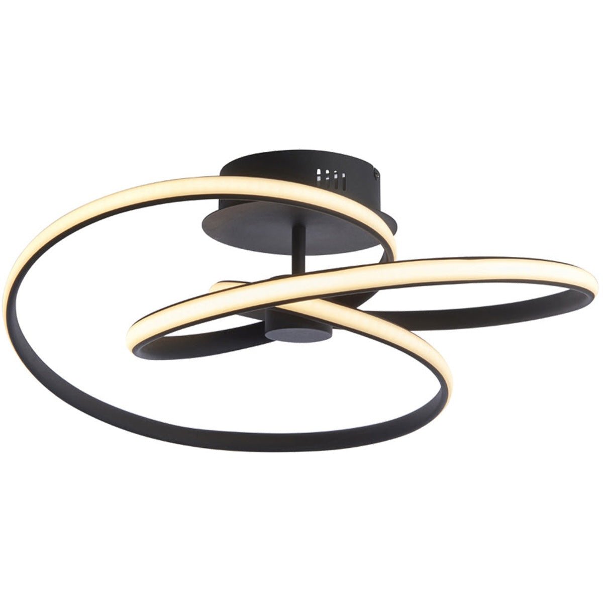 Loops Direct Textured LED Semi Flush Ceiling Light - Black