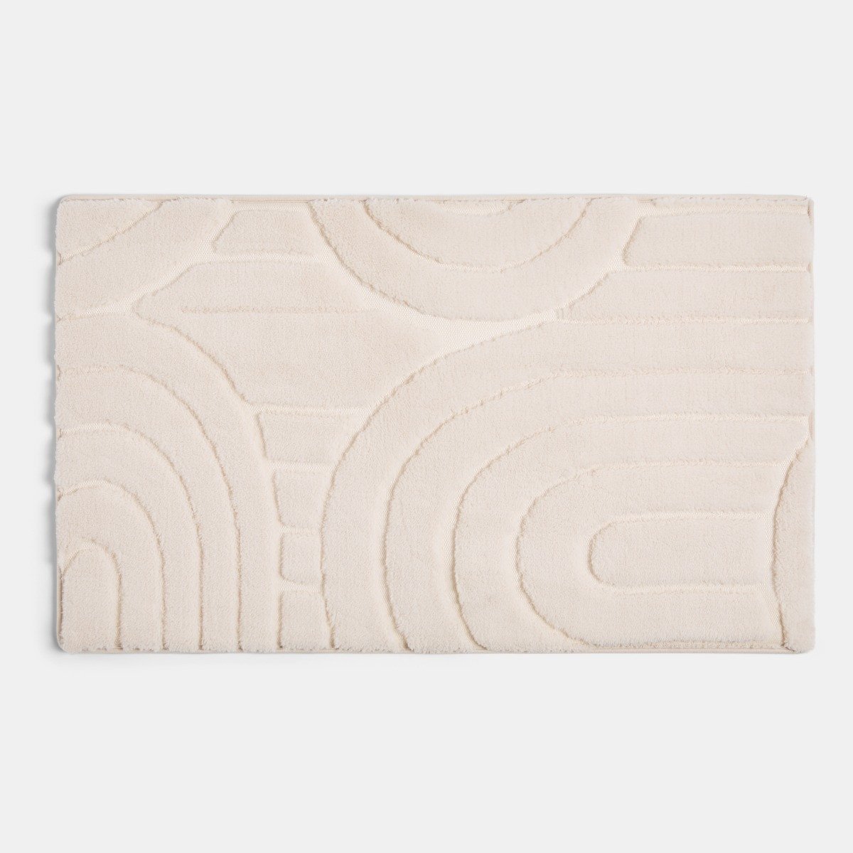 OHS Arch Embossed Tufted Bath Mat - 45 x 75cm - Cream