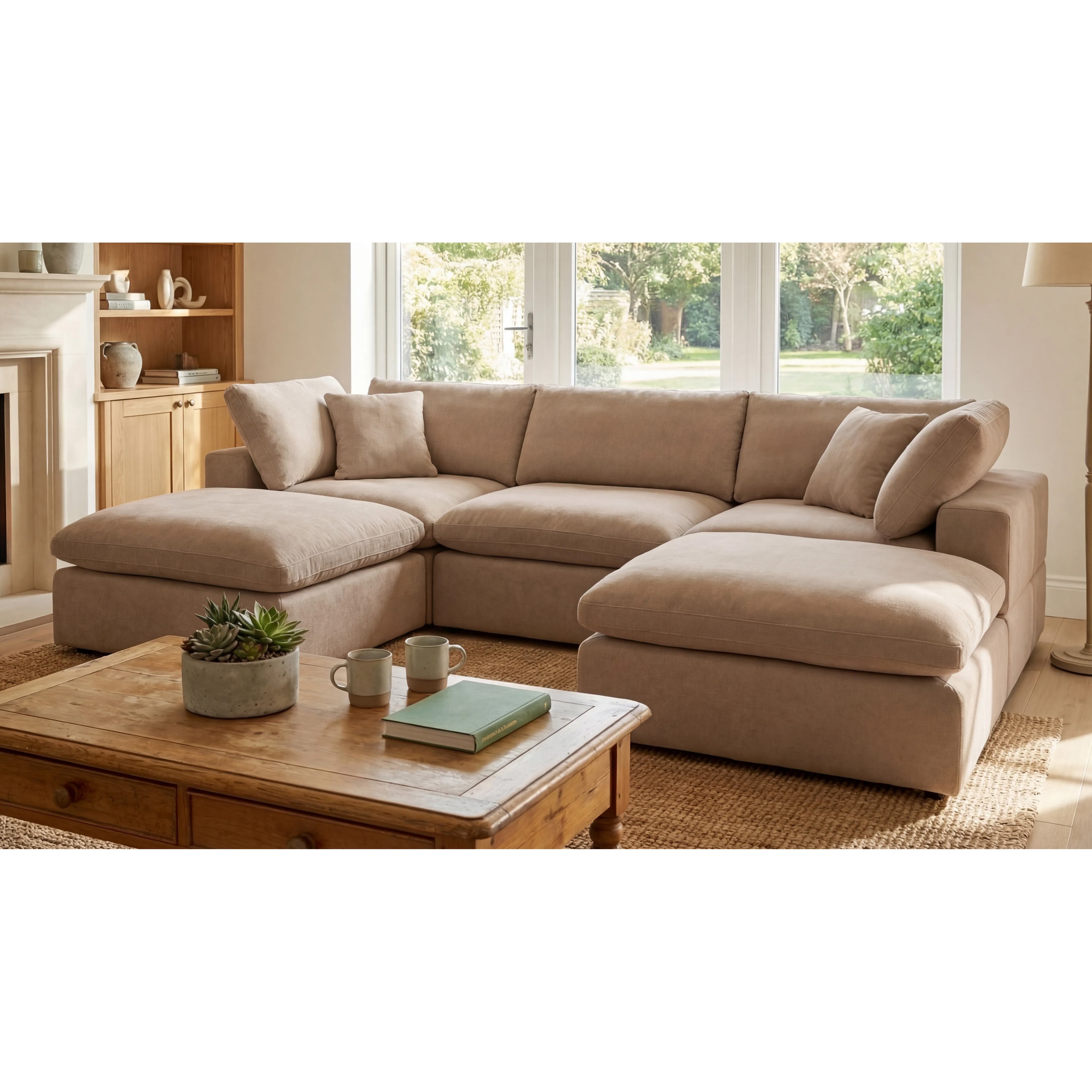 Artemis Home Cotleigh 5 Piece U-Shaped Modular Corner Sofa - Light Brown
