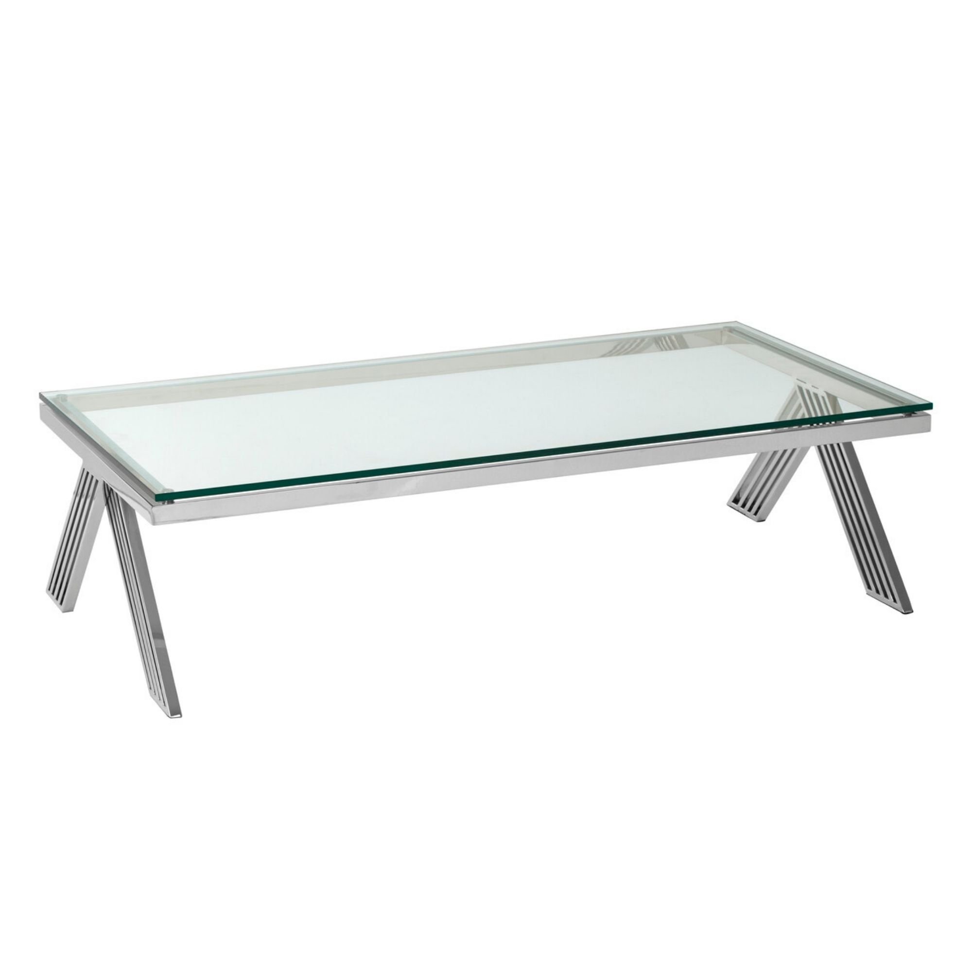 Orsina Piermount Glass Frame Coffee Table - Clear And Silver