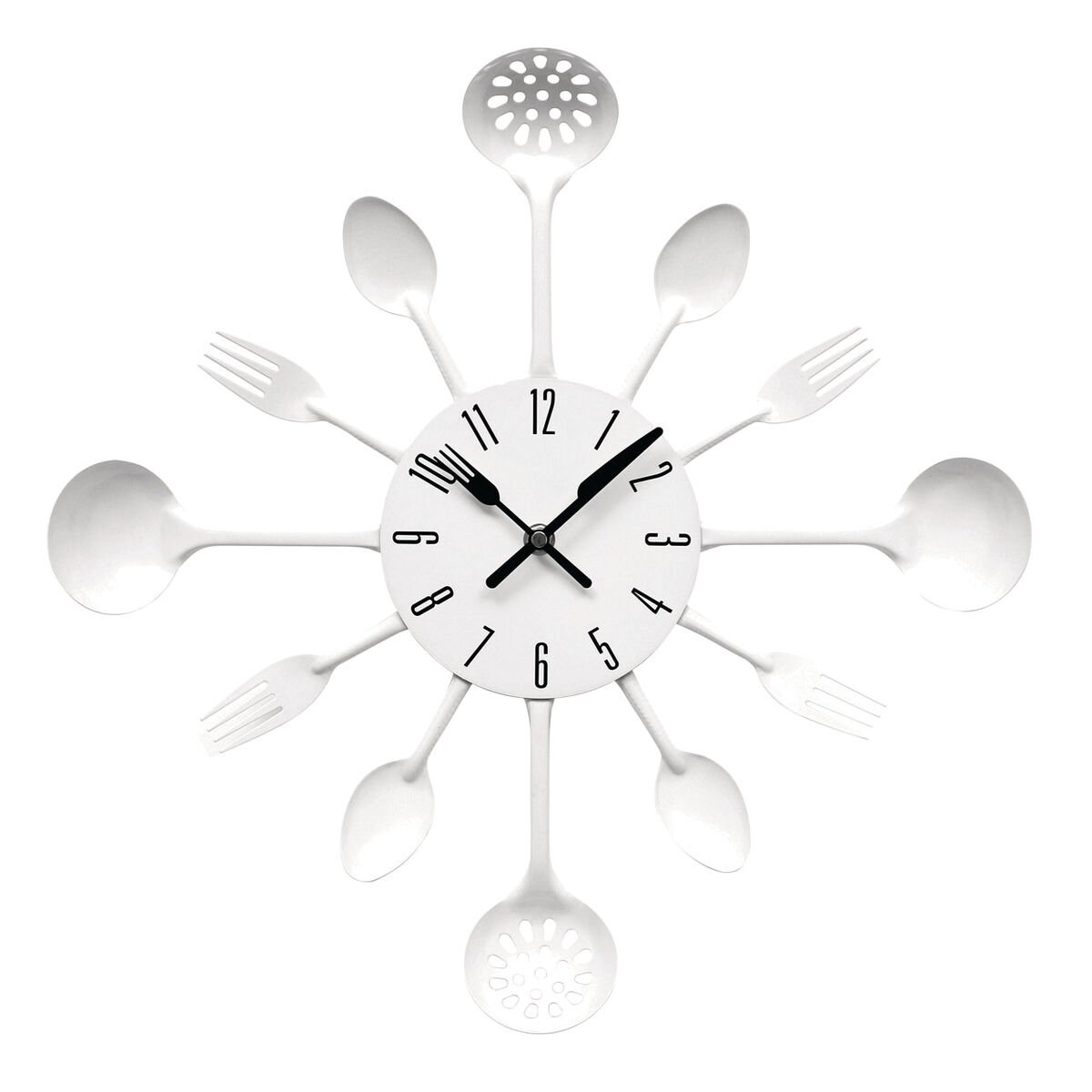 Orsina Romero 33cm Cutlery Metal Wall Clock - White