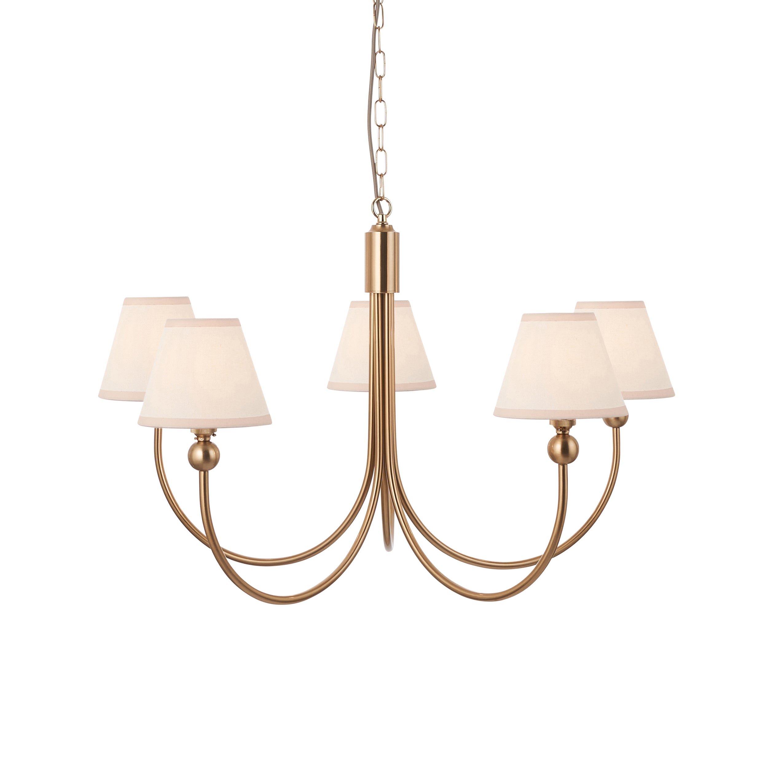 Loops Direct Steel and Fabric Ceiling Pendant - Aged Brass