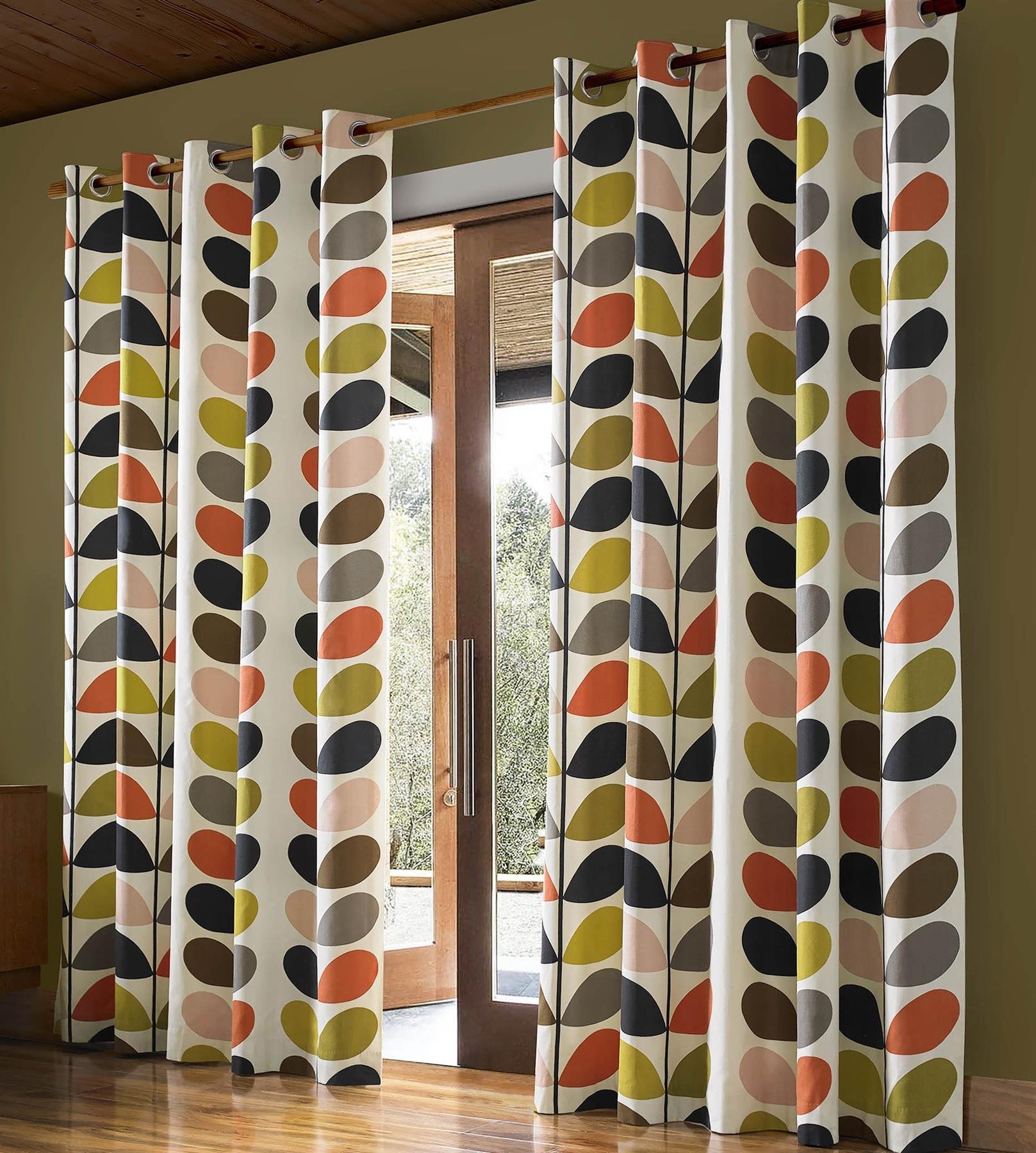 Orla Kiely Multi Stem Eyelet Curtains - Multi - 168 x 183cm
