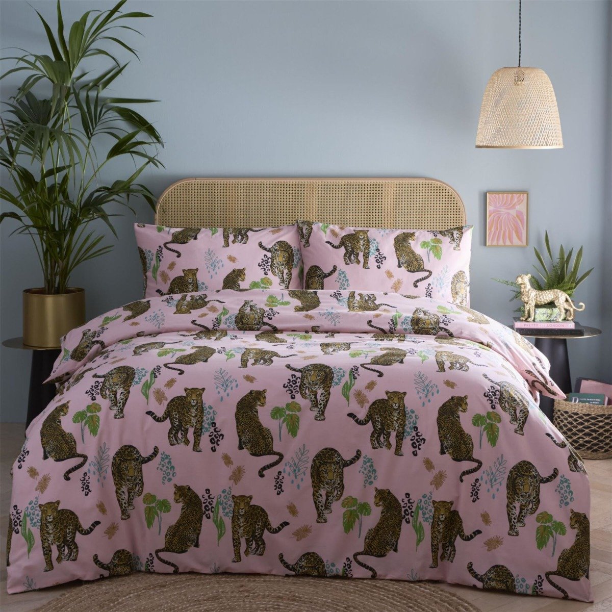 Portfolio Home Night Jaguar Pink Duvet Cover Set - Double