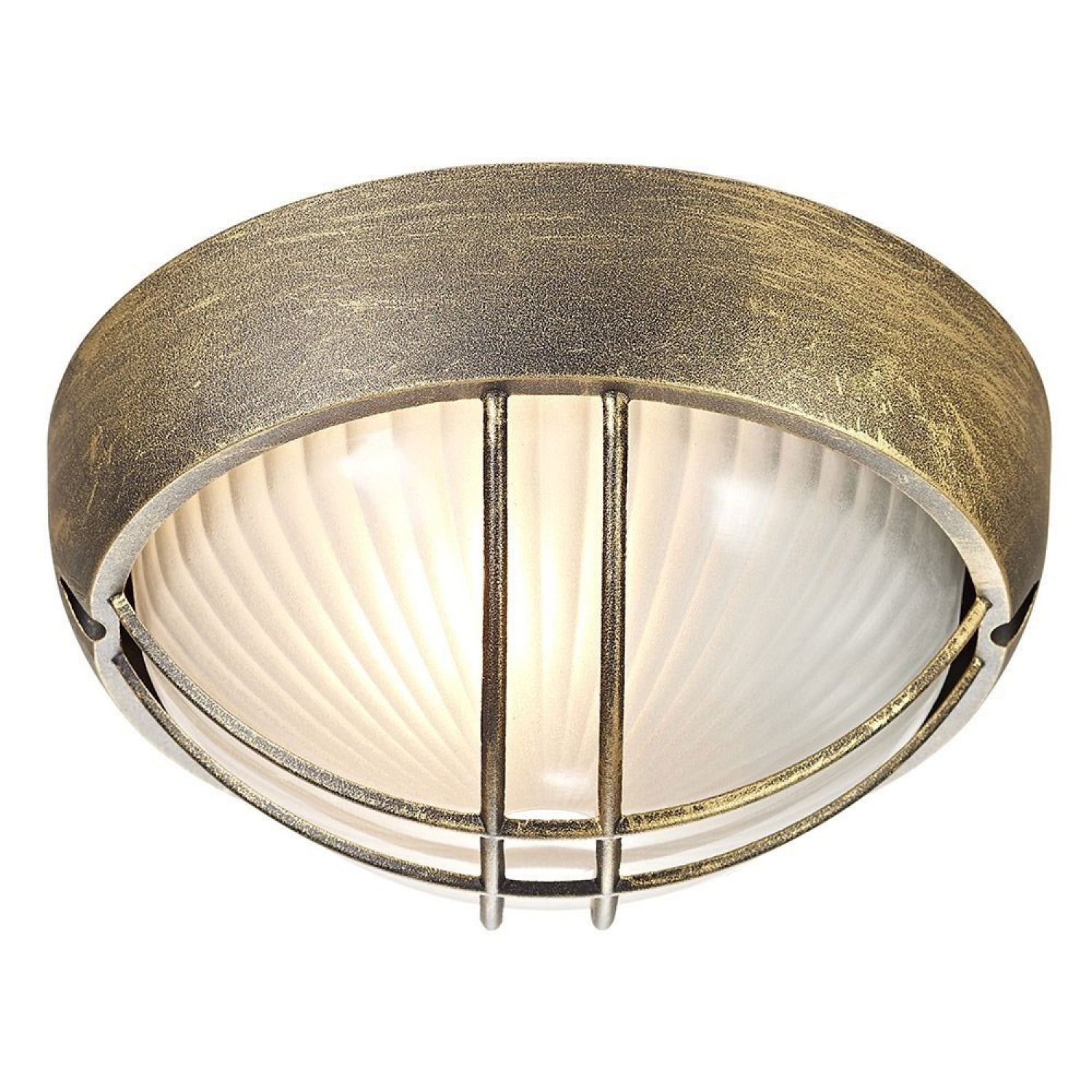 Happy Homewares Black Gold Die Cast Aluminium Outdoor Wall Light - 19cm