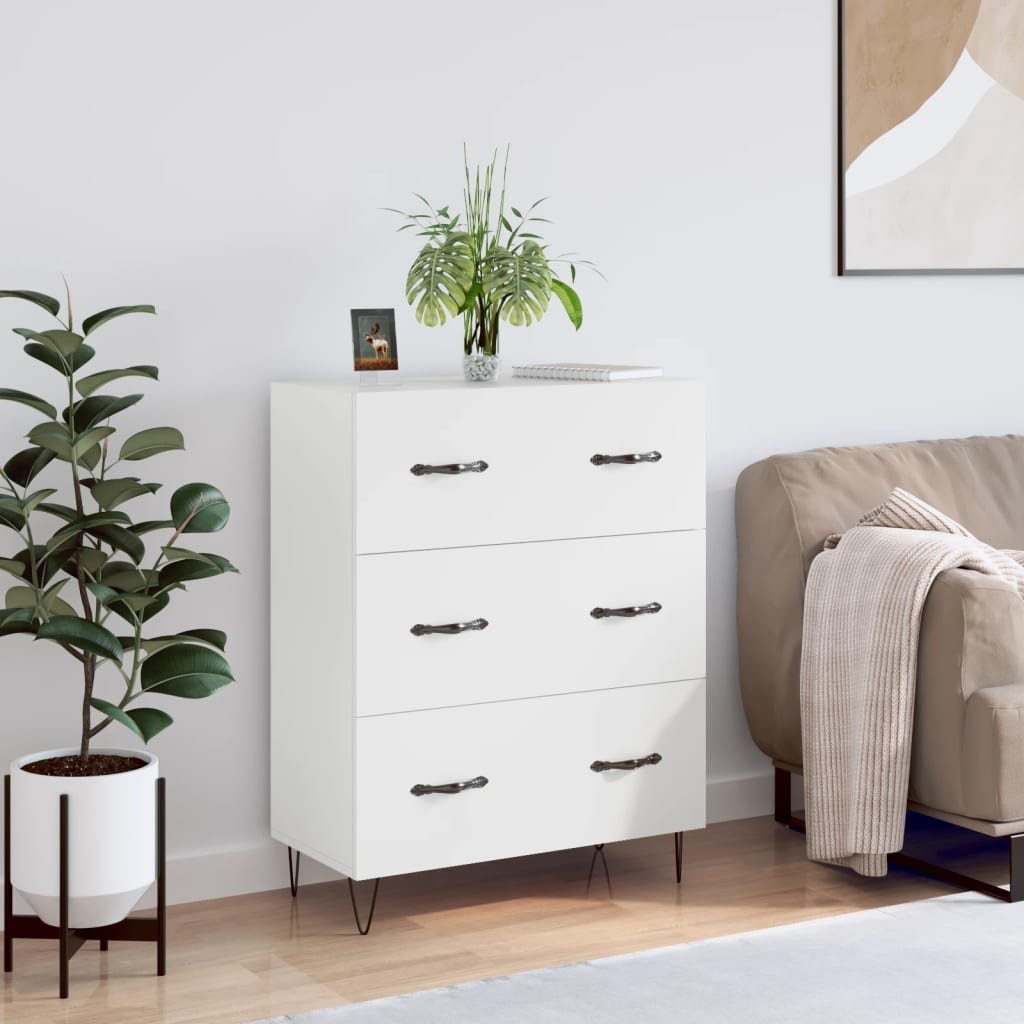 Walplus Engineered Wood Sideboard - White - 69.5 x 34 x 90 cm