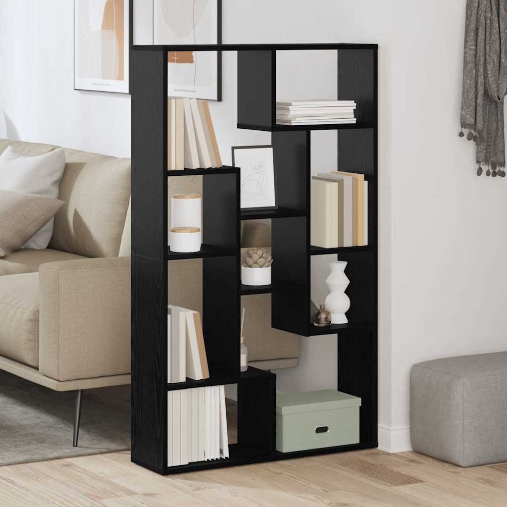 Walplus 8 Tier Engineered Wood Book Cabinet - Dark Oak - 72 x 20 x 120.5 cm