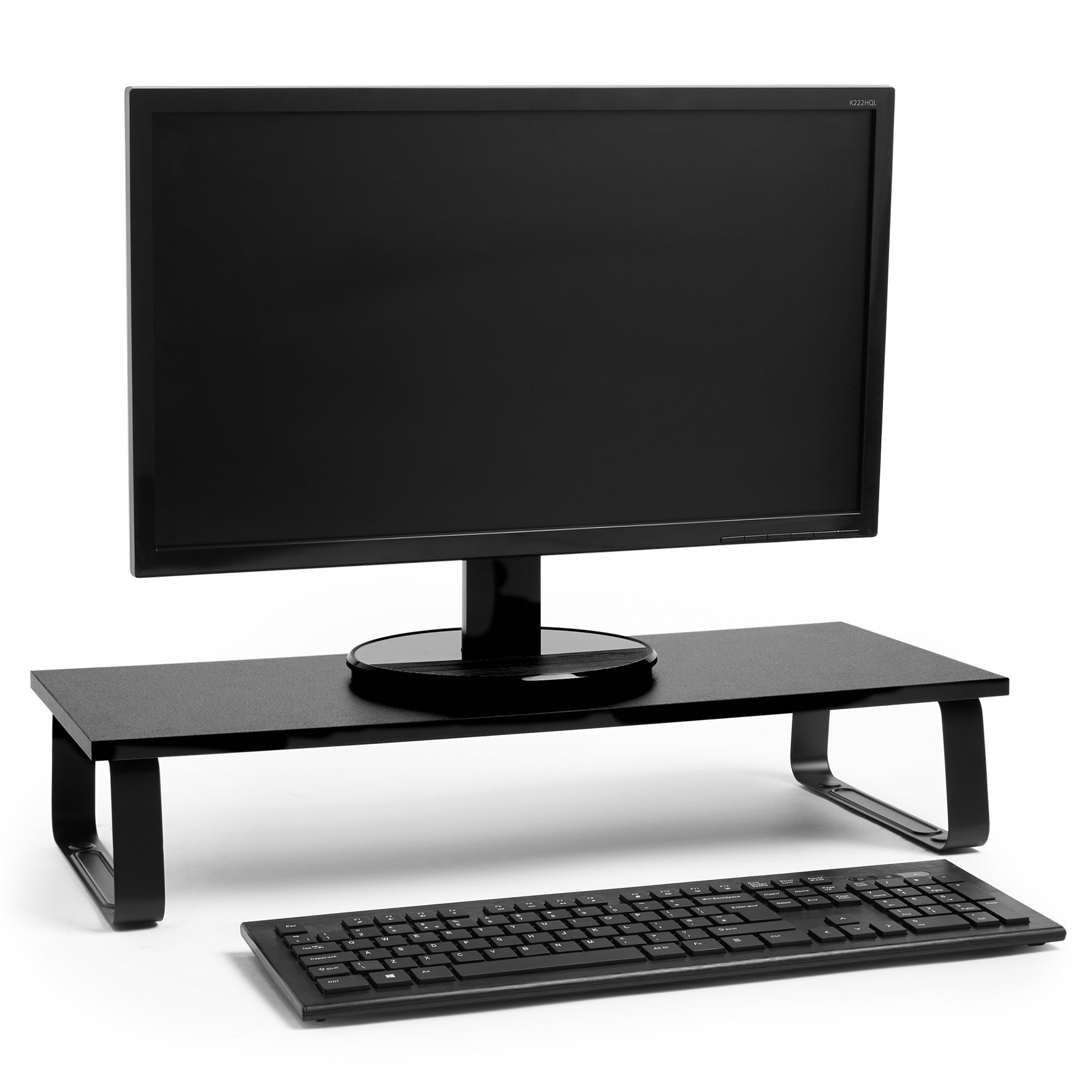 VonHaus 60x26x13cm Steel Monitor Stand – Black