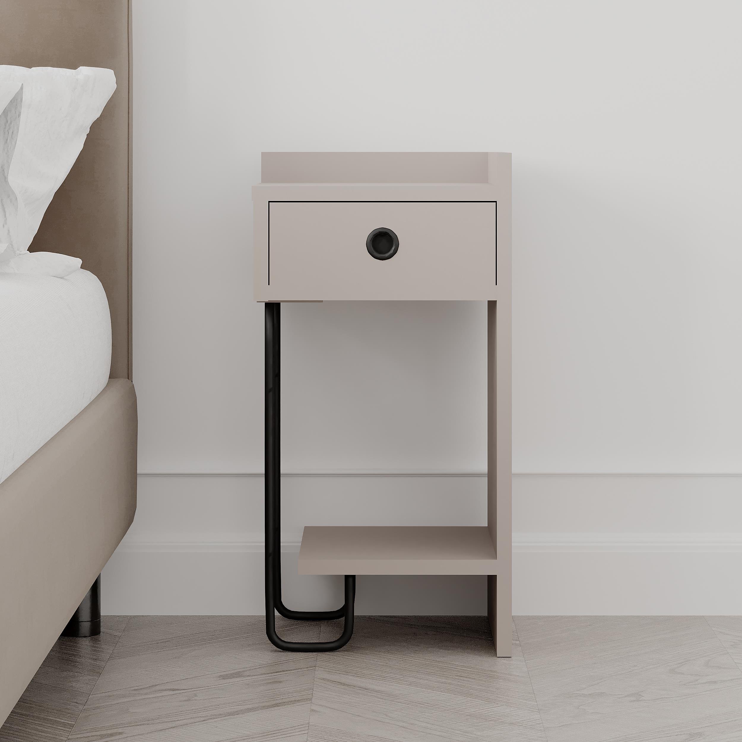 Decortie SiriusRight Module Particleboard Bedside Table - Mocha