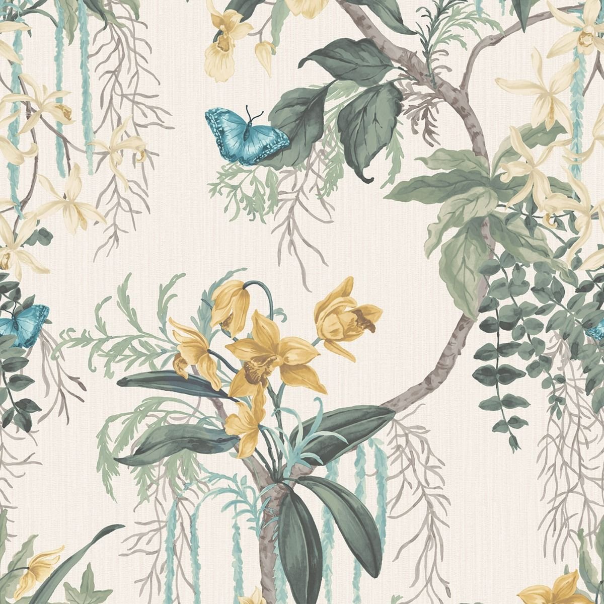 Belgravia Suki Floral Textured Wallpaper - Green