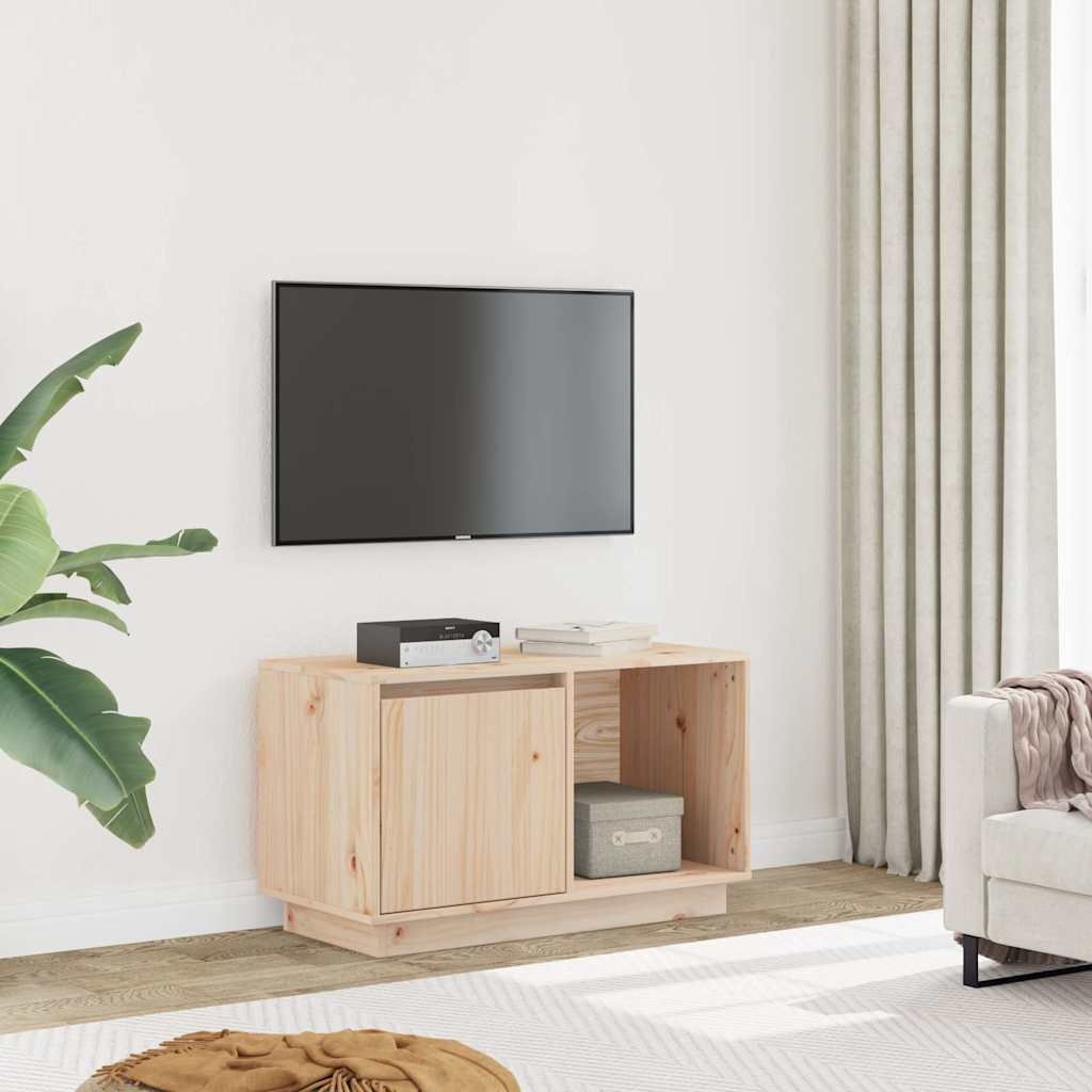 Walplus Solid Pine TV Cabinet - Brown - 74 x 35 x 44 cm