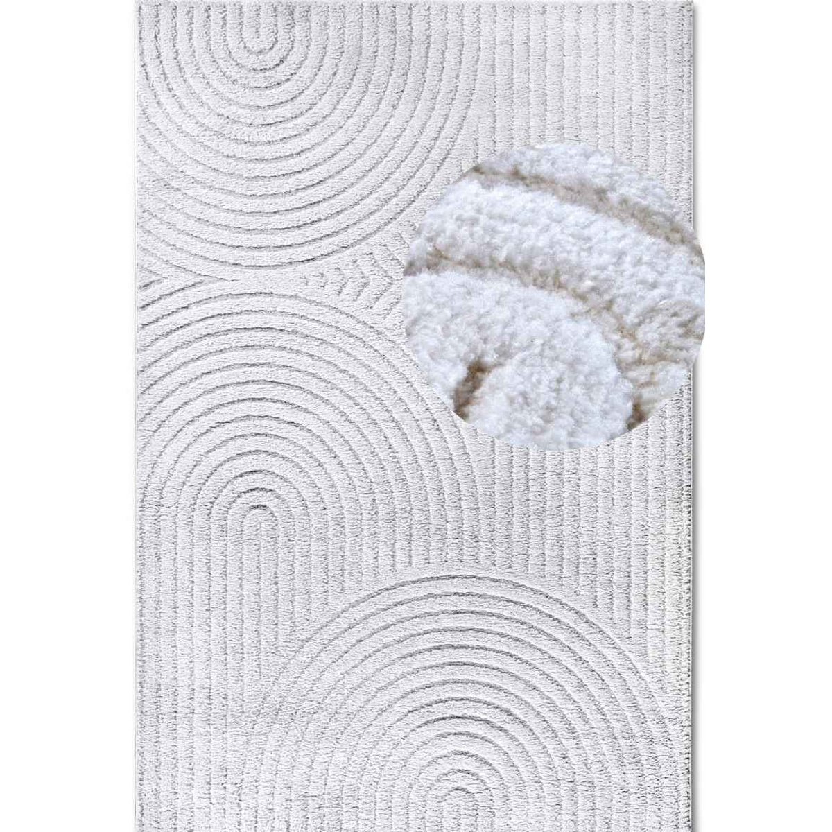Hanse Home White New York Panglao Geometric High Low Rug - 80 x 120cm