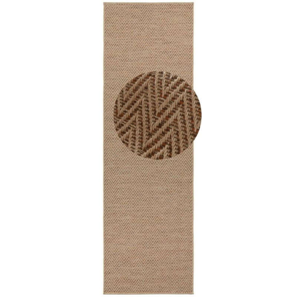 Hanse Home Beige Indoor Outdoor Nature Chevron Sisal Runner Rug - 80 x 150cm
